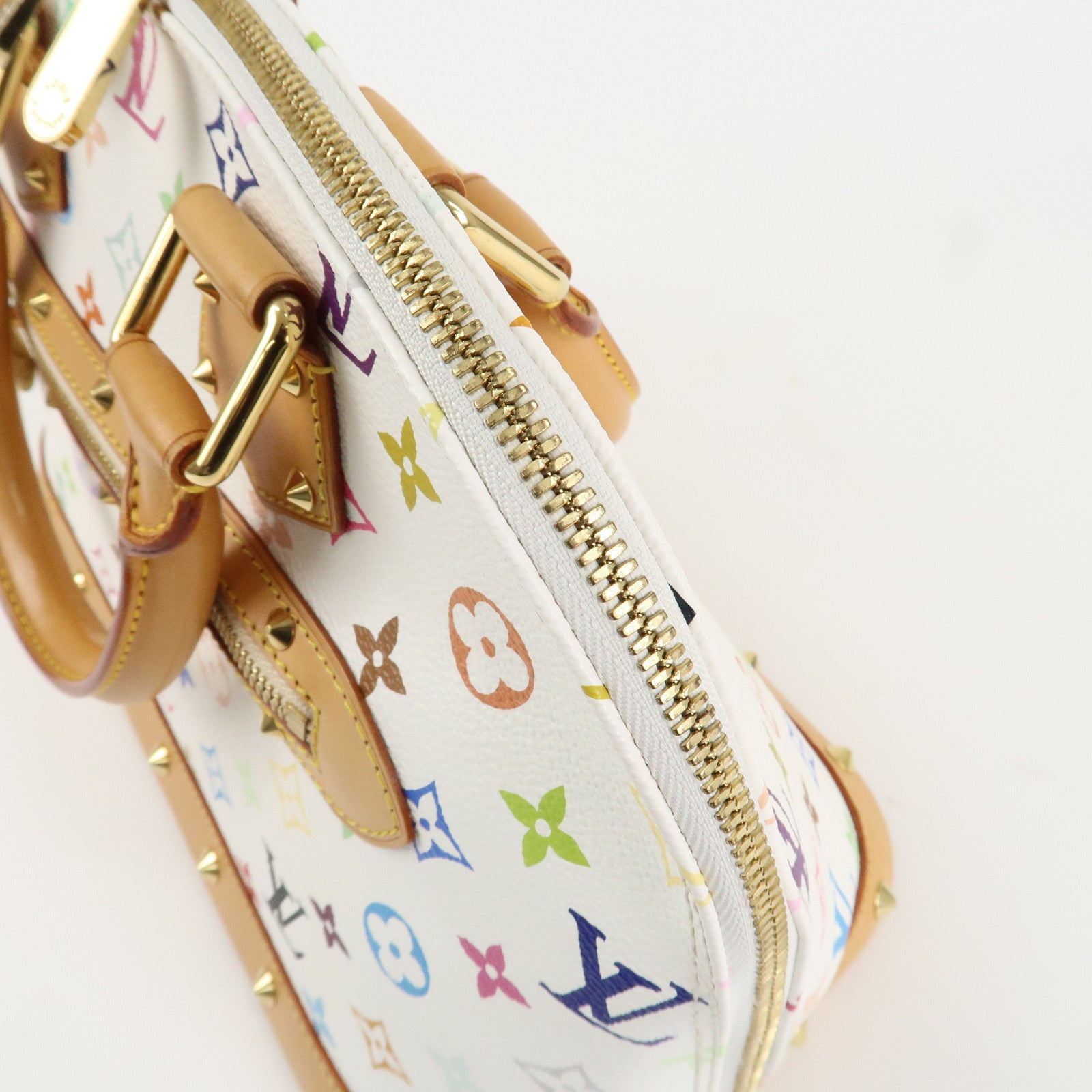 Louis Vuitton Monogram Multicolor Alma Hand Bag Blanc M92647 Used