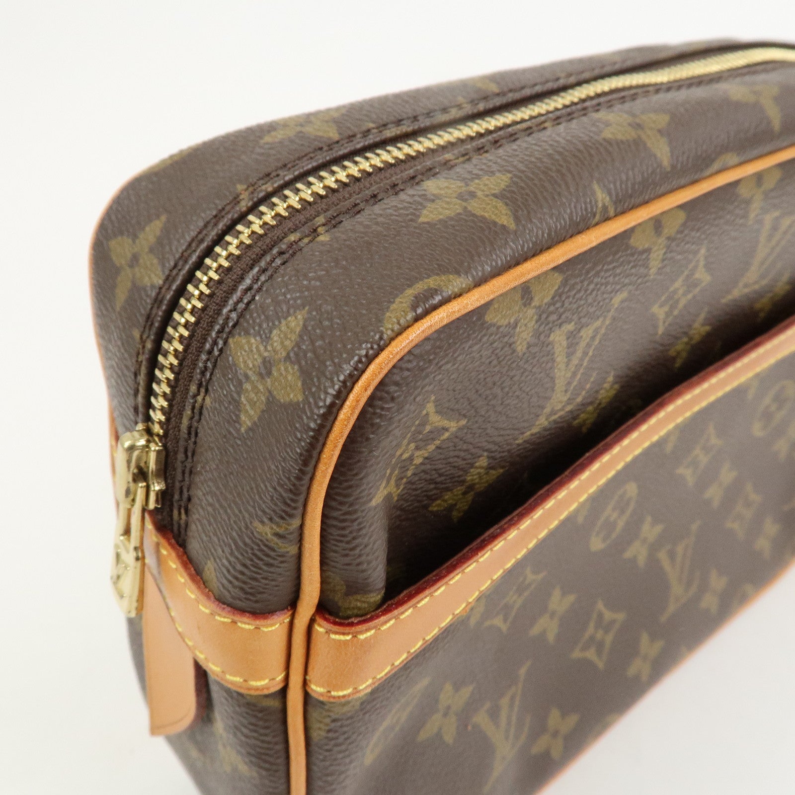 Louis Vuitton Monogram Compiegne 28 Pouch Clutch Bag Brown M51845