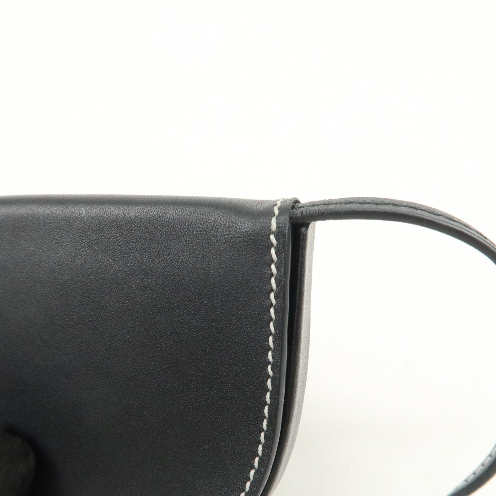 LOEWE Anagram Logo Leather Coin Case Coin Purse Black