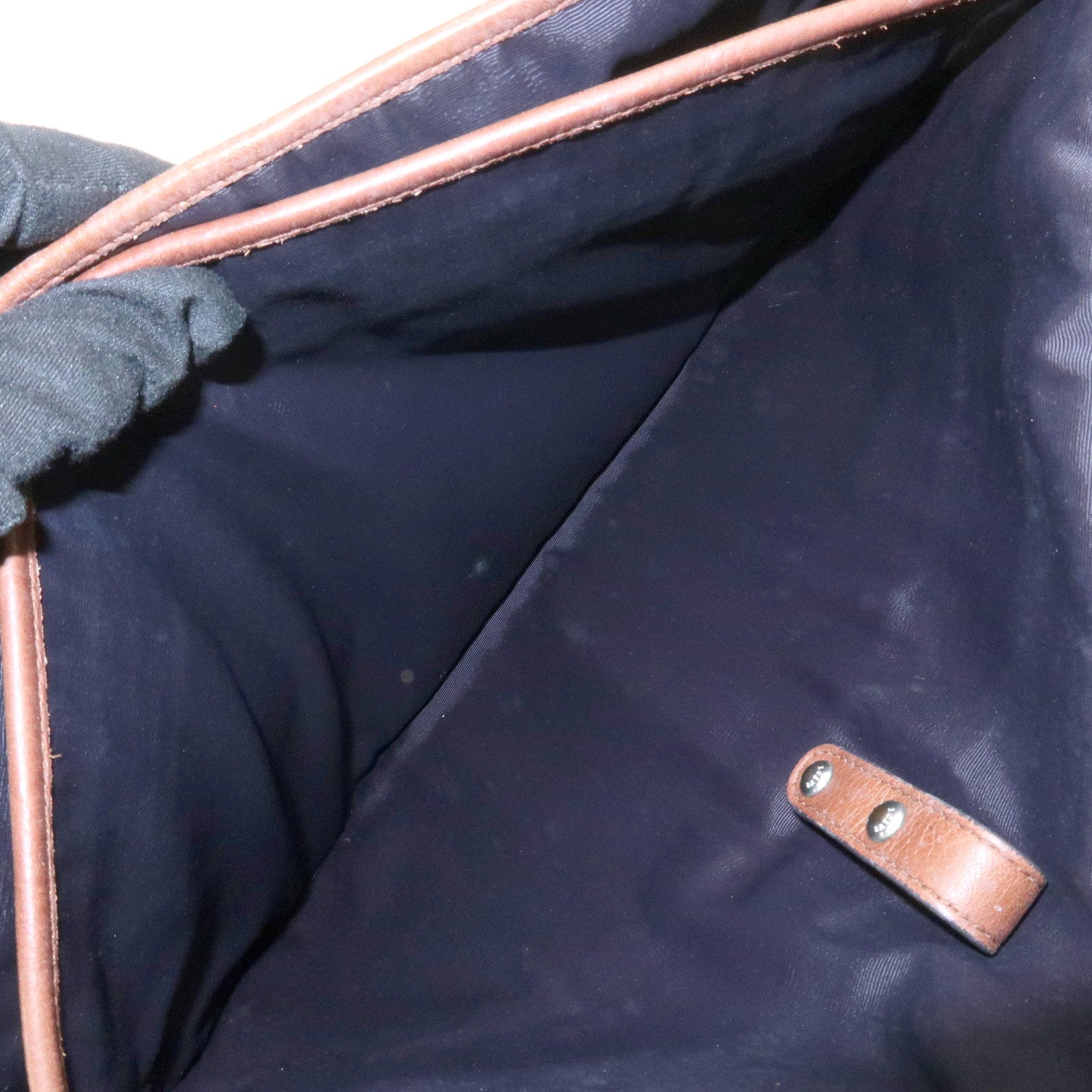 LOEWE Heritage Logo Leather Shoulder Bag Crossbody Bag Brown