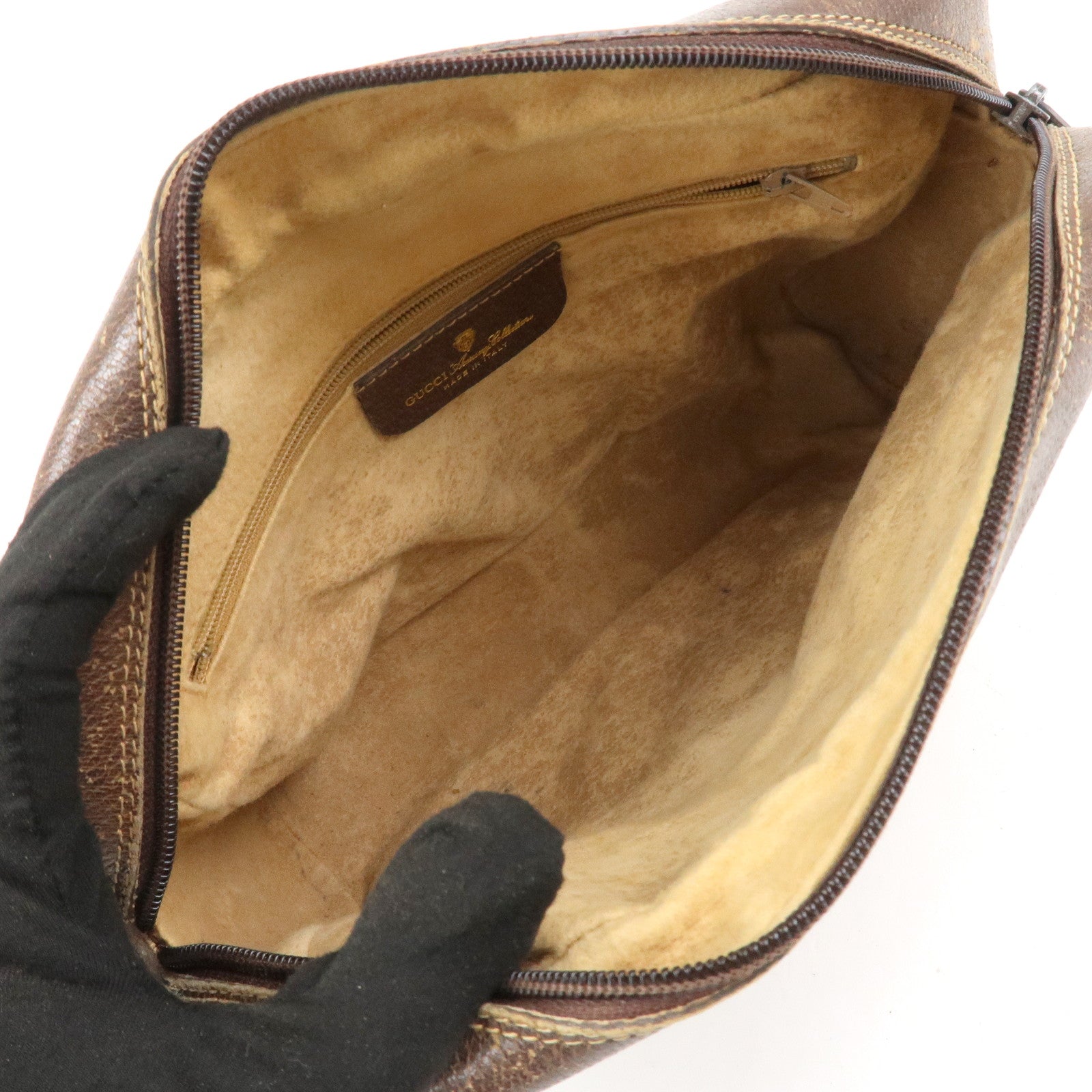 GUCCI Set Of 2 GG Monogram Leather Clutch Bags Beige Brown