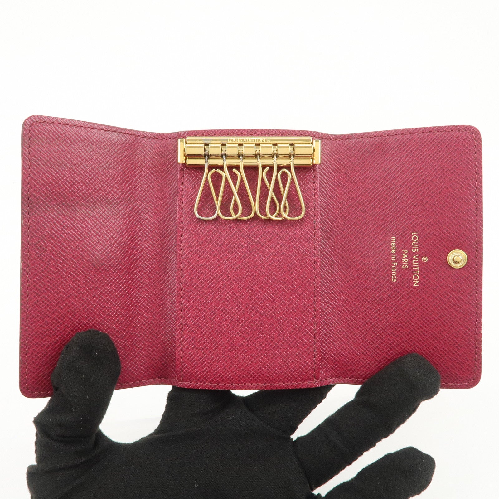 Louis Vuitton Monogram Multicles 6 Key Case Brown Fuchsia M60701
