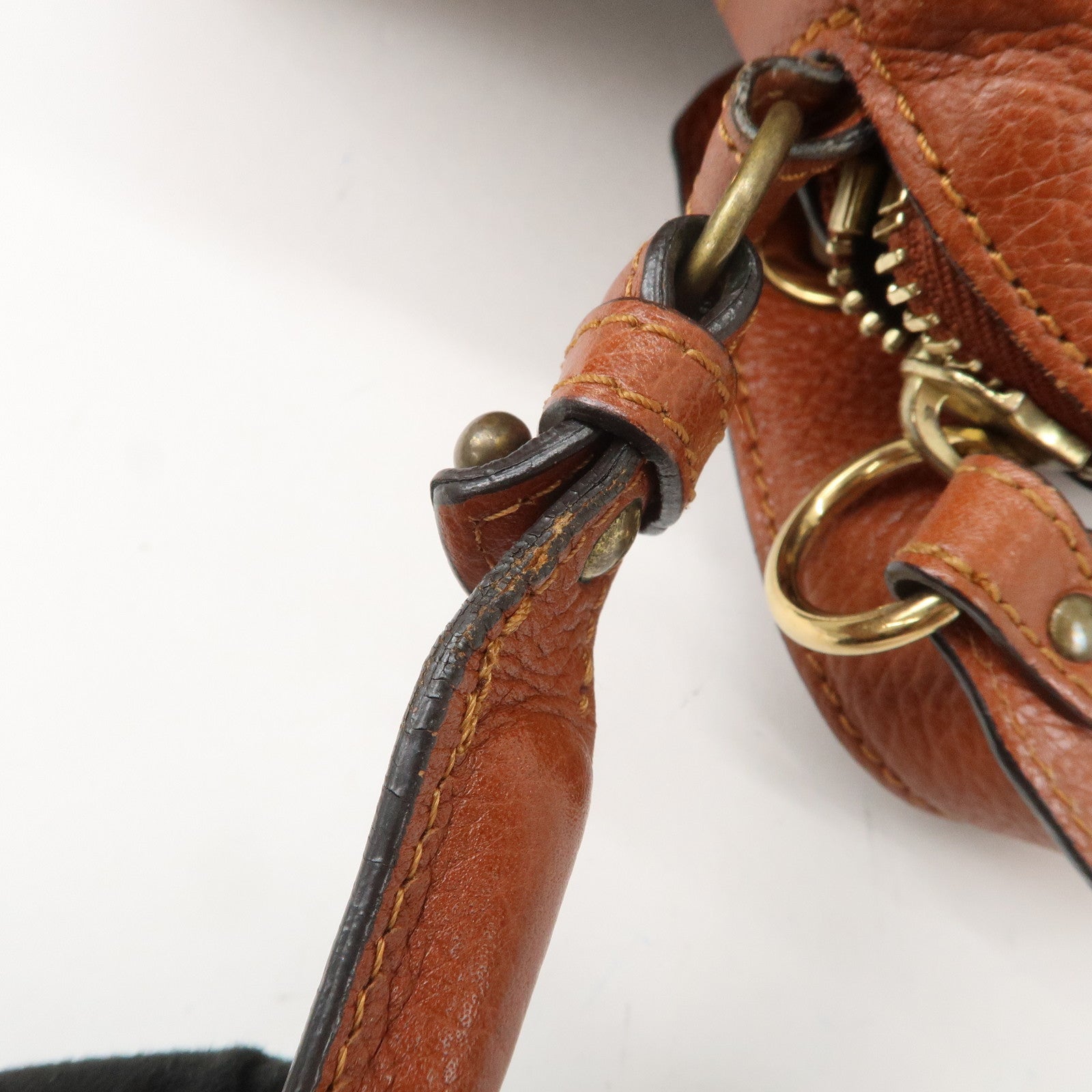 Chloe Paraty Leather 2Way Bag Shoulder Bag Hand Bag Brown