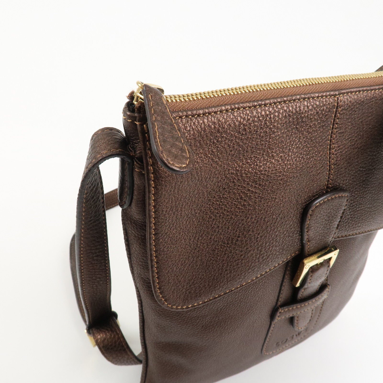 LOEWE Senda Leather Shoulder Bag Shoulder Bag Crossbody Bag Brown Used