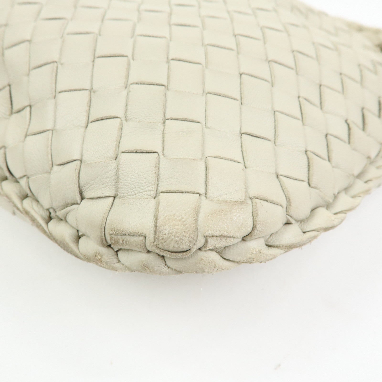 BOTTEGA VENETA Intrecciato Leather Shoulder Bag Hand Bag Ivory