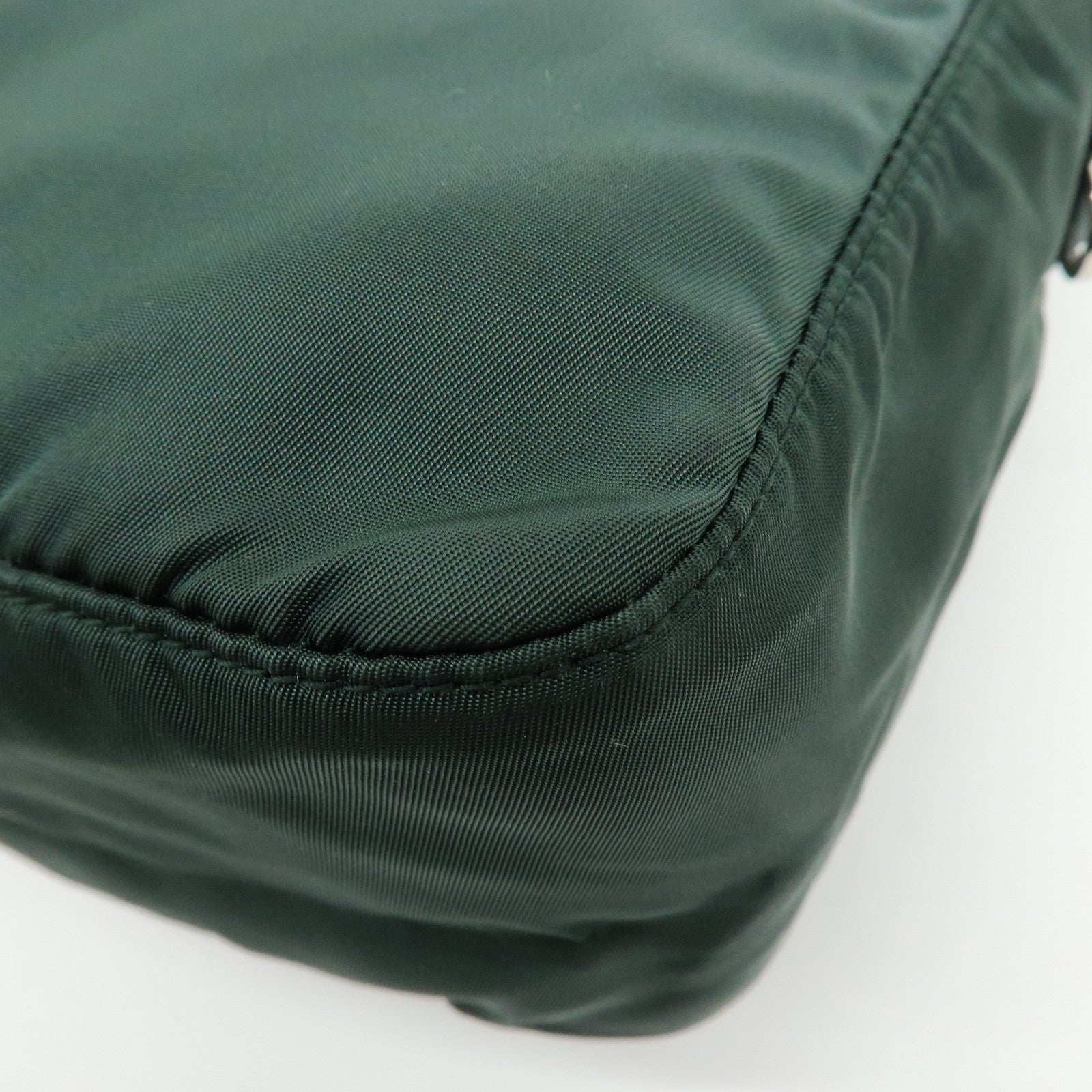 PRADA Triangle Logo Nylon Leather Shoulder Crossbody Bag Dark Brown