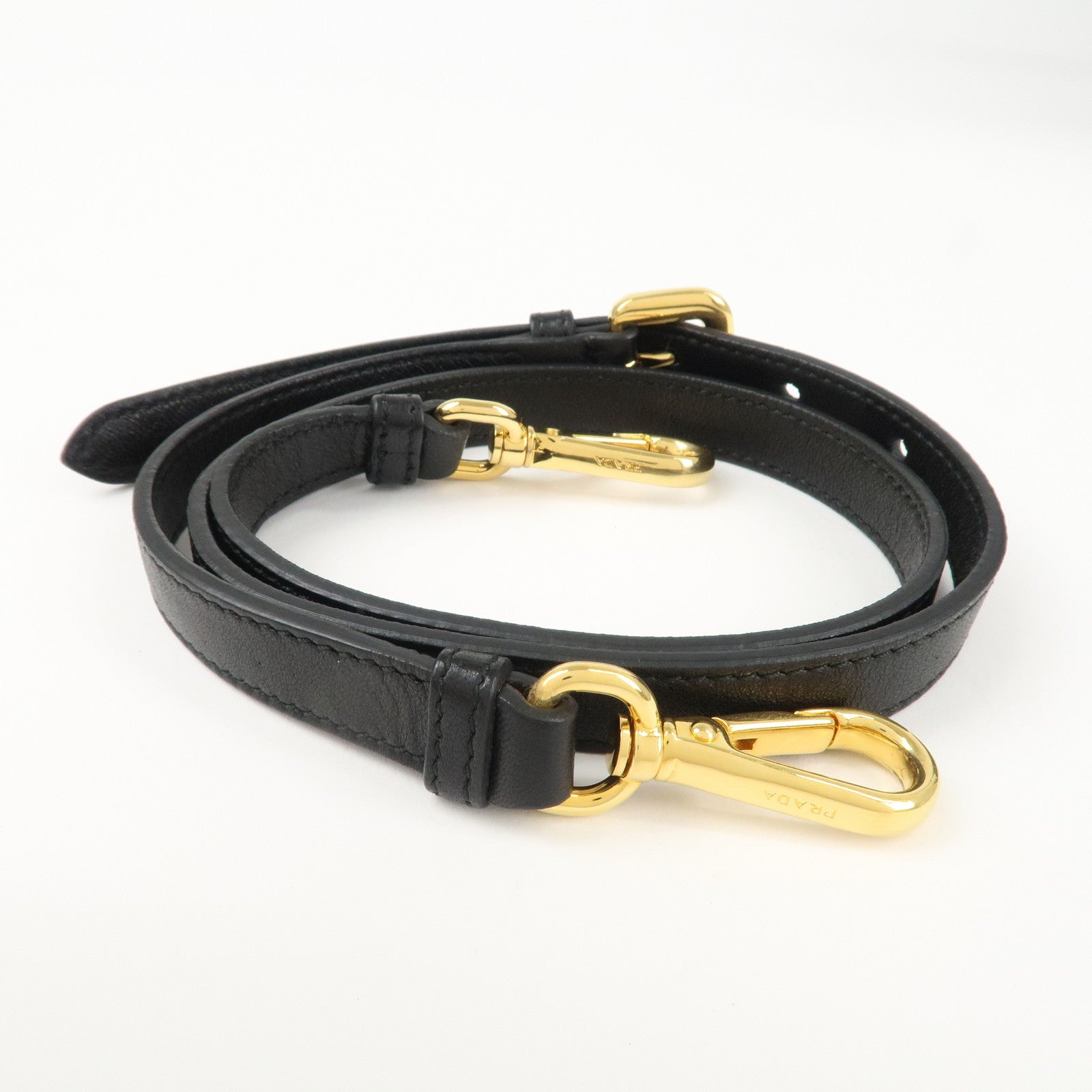 PRADA Logo Nylon Leather 2Way Bag Shoulder Bag Hand Bag Black BN1970 Used