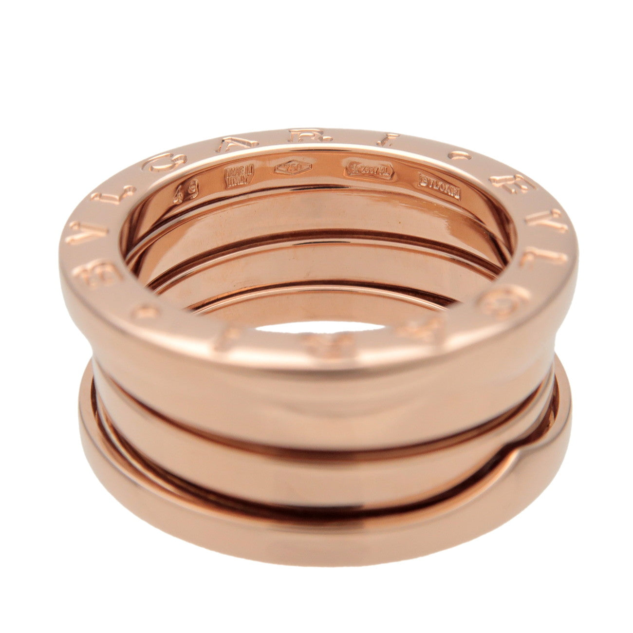 BVLGARI B-Zero1 3Band Ring K18 750PG Rose Gold #49 US4.5 EU49 HK10