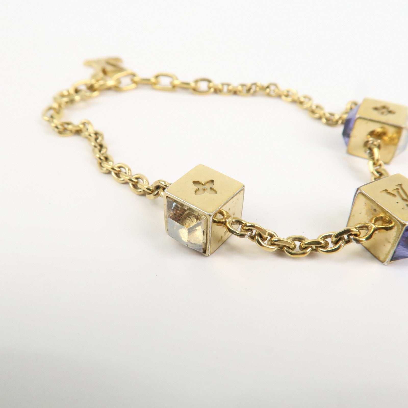 Louis Vuitton Collier Gamble Rhinestone Bracelet Gold M66060