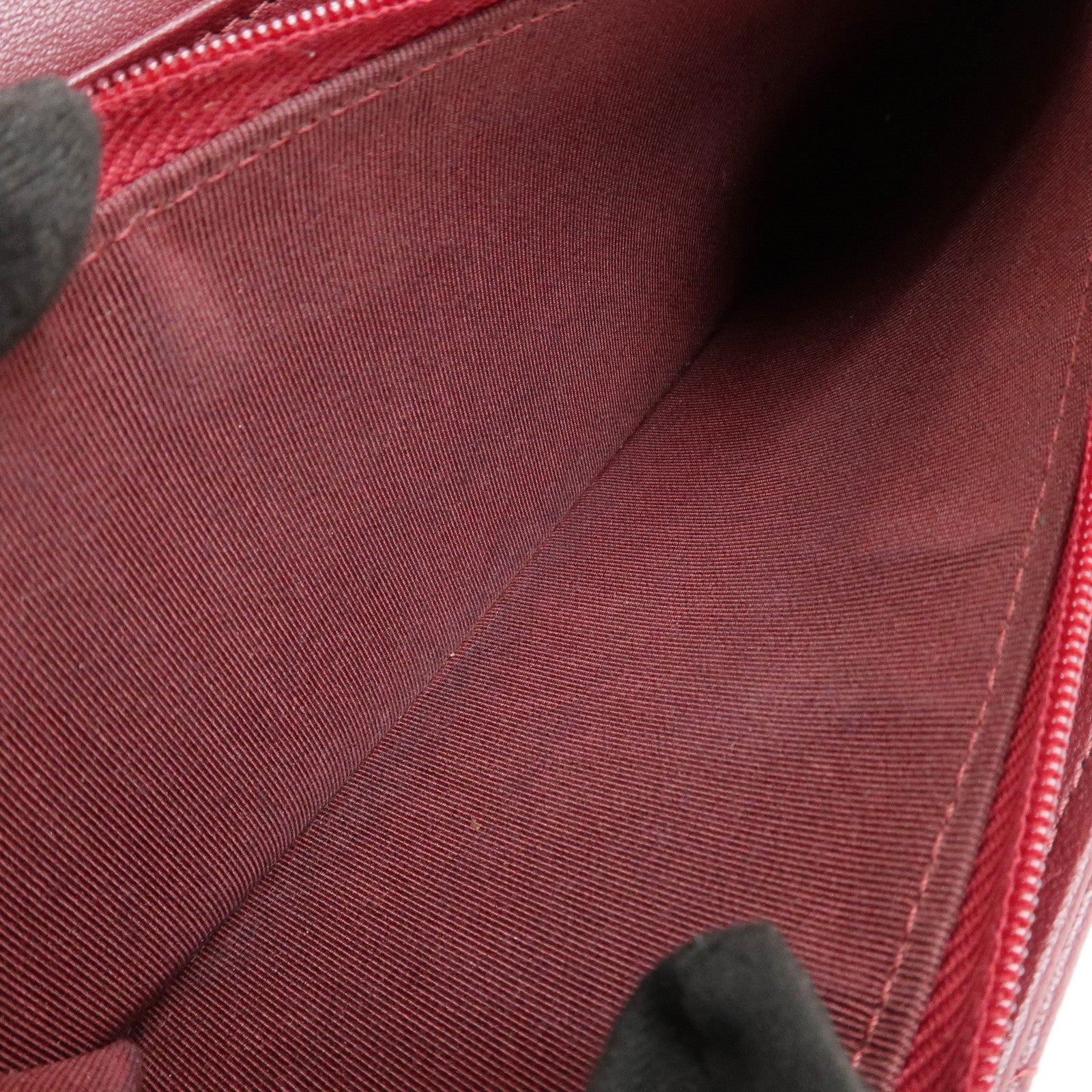 CHANEL Matelasse Lamb Skin Classic Long Flap Wallet Red AP0241