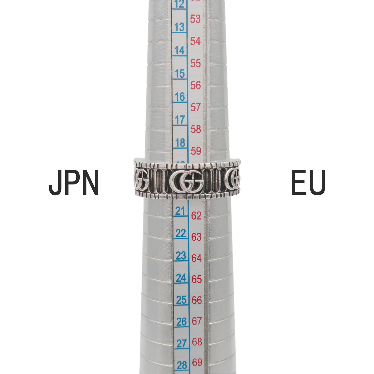 GUCCI Double G Logo Ring SV925 Silver #21 US9.5 EU61 HK21
