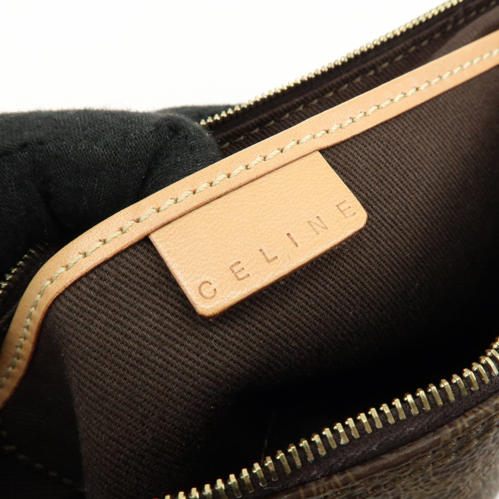 CELINE Macadam PVC Leather Shoulder Bag Hand bag Brown