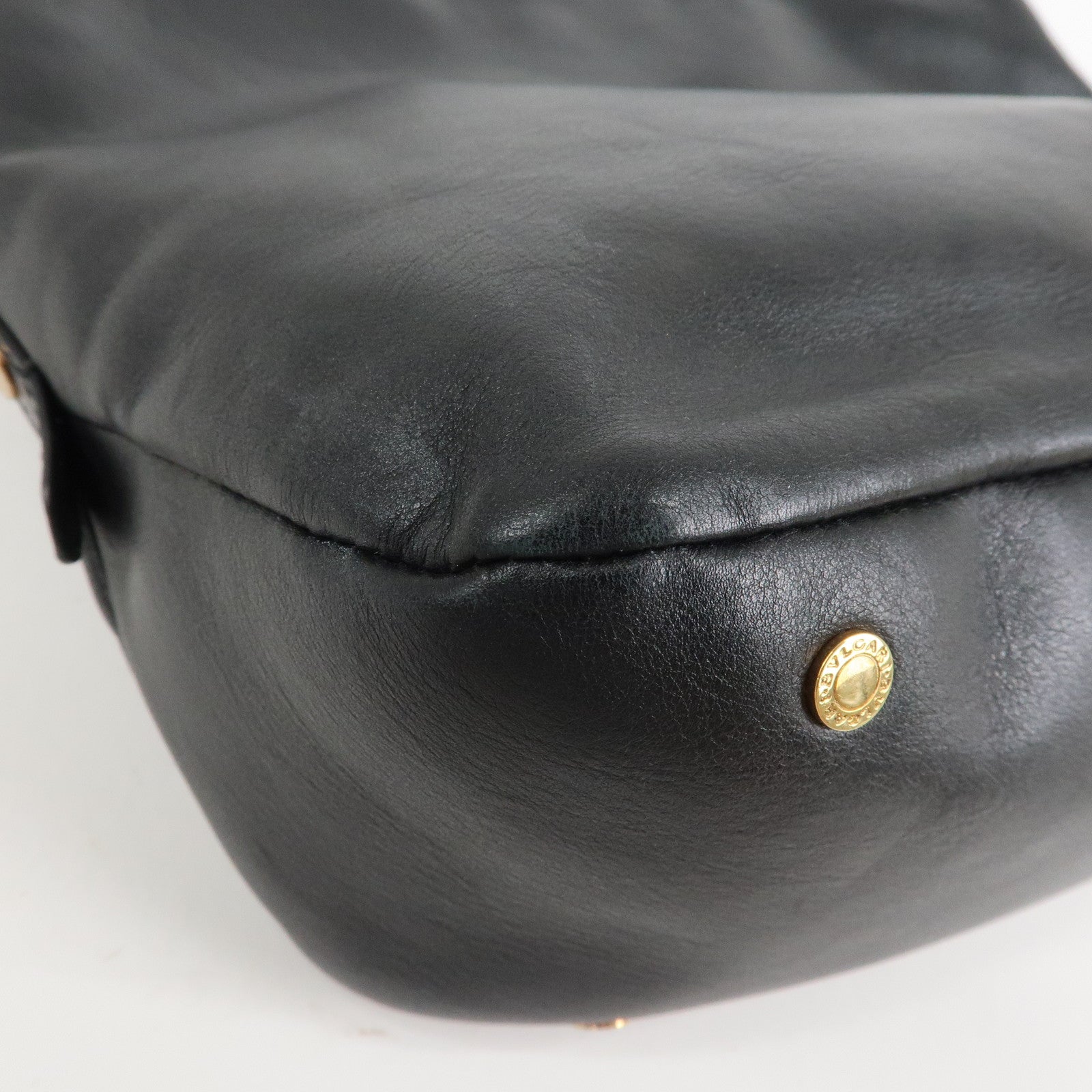 BVLGARI Leather B-Zero1 Shoulder Bag Hand Bag Black