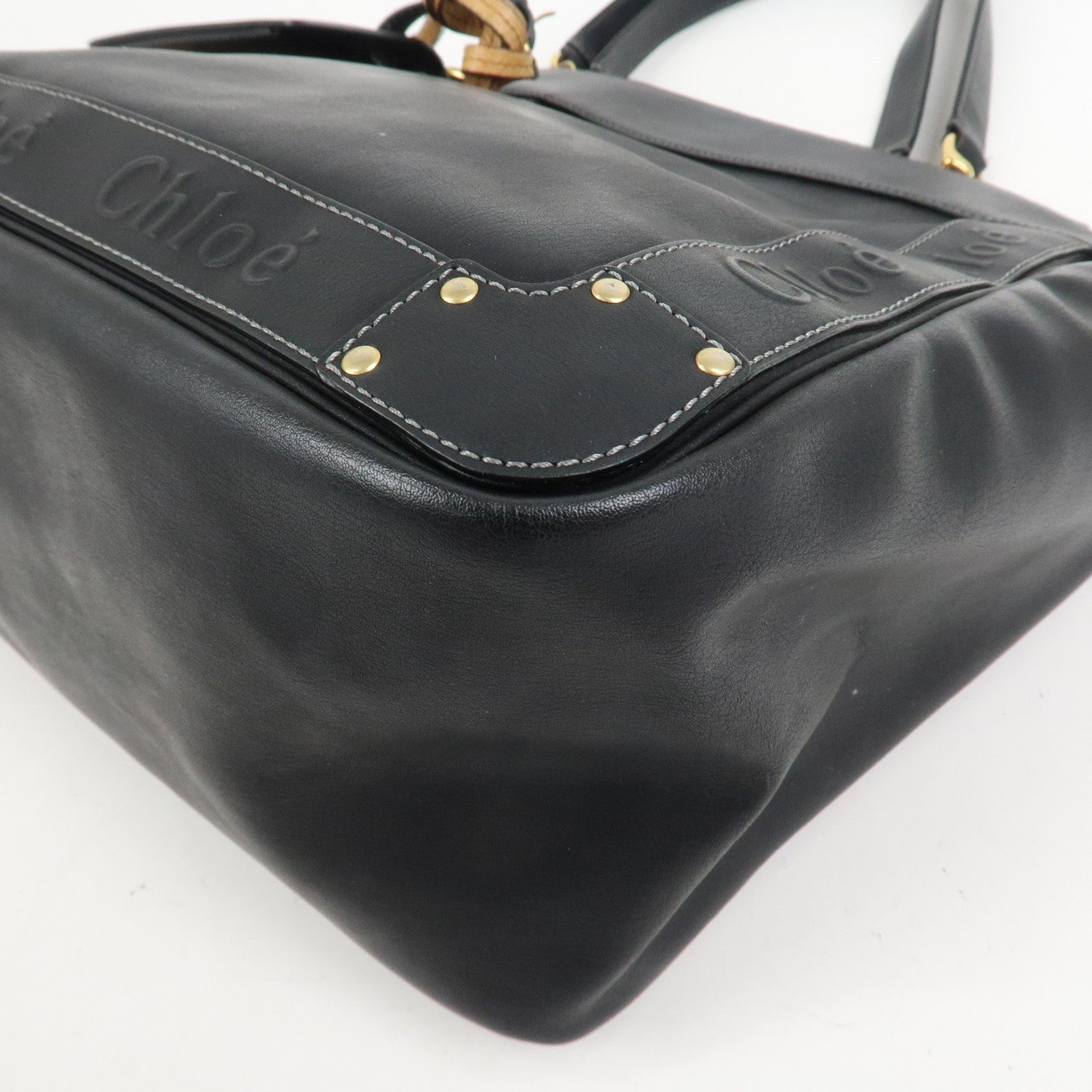 Chloe Eden Leather Tassel Shoulder Bag Hand Bag Black