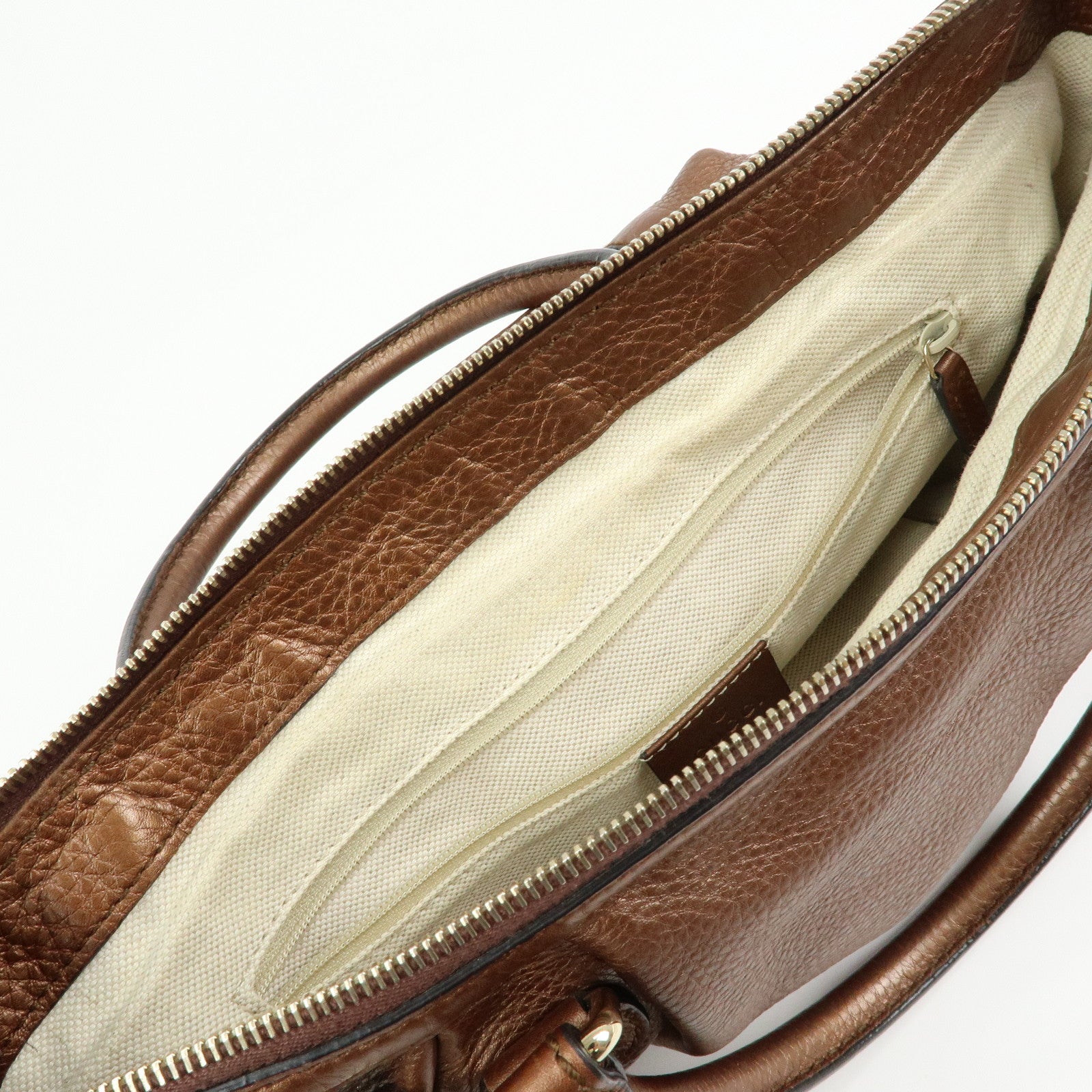 GUCCI Sukey Interlocking G Leather 2Way Shoulder Bag Bronze 247902