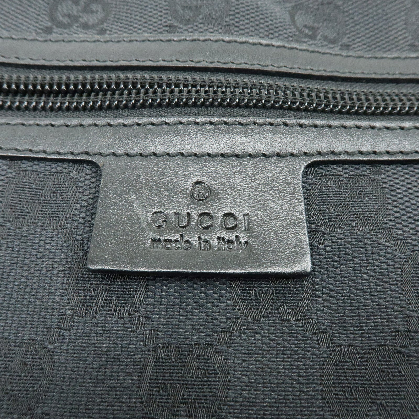 GUCCI GG Canvas Leather Shoulder Bag Crossbody Bag Black 90476