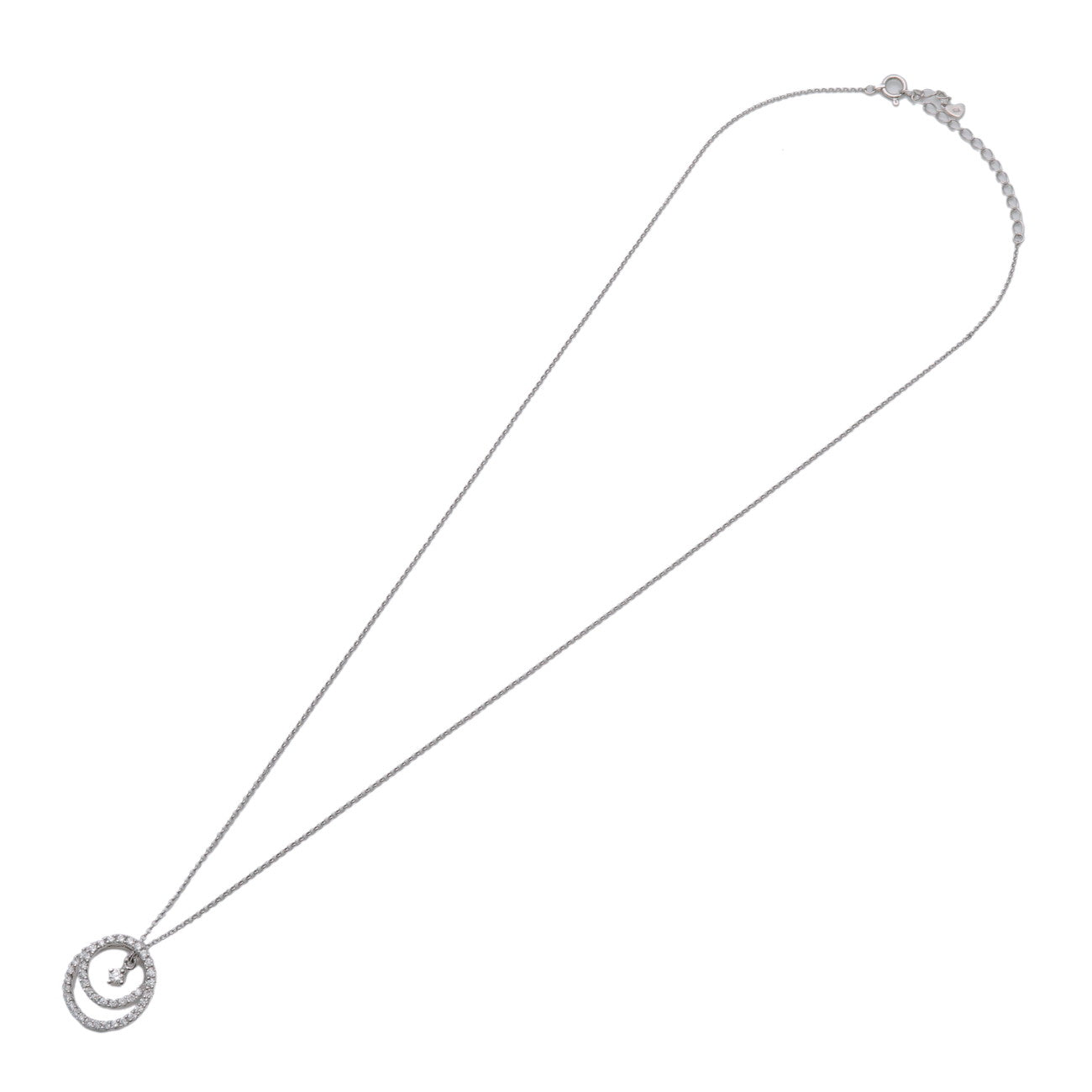 STAR JEWELRY TWO UNIVERSE Diamond Necklace K18 750WG White Gold