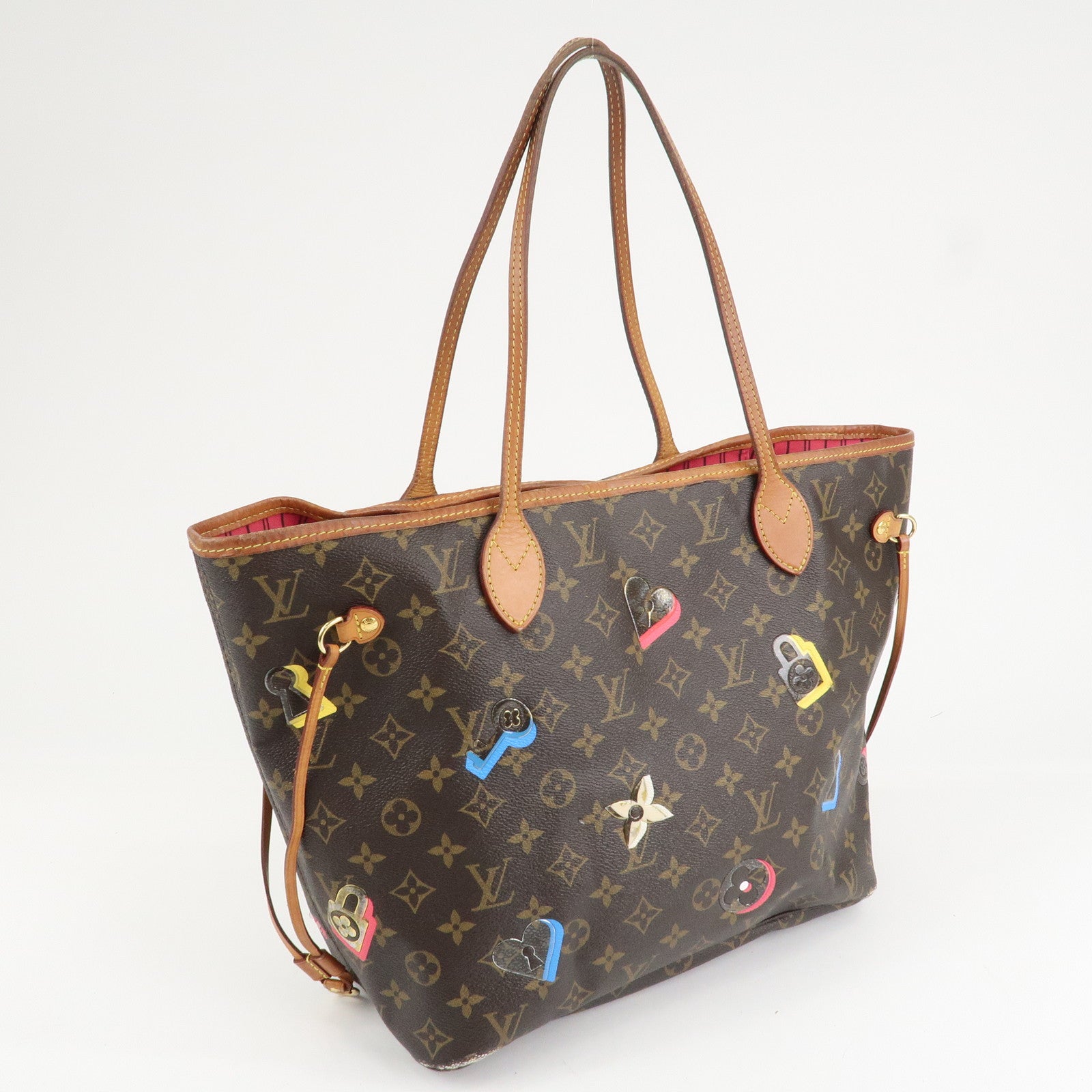 Louis Vuitton Monogram Love Lock Neverfull MM Tote Bag M44364 Used
