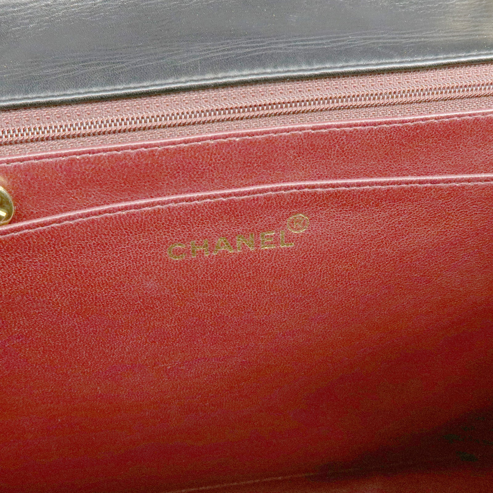 CHANEL Matelasse Lamb Skin Jumbo 34 Shoulder Bag Black A01436