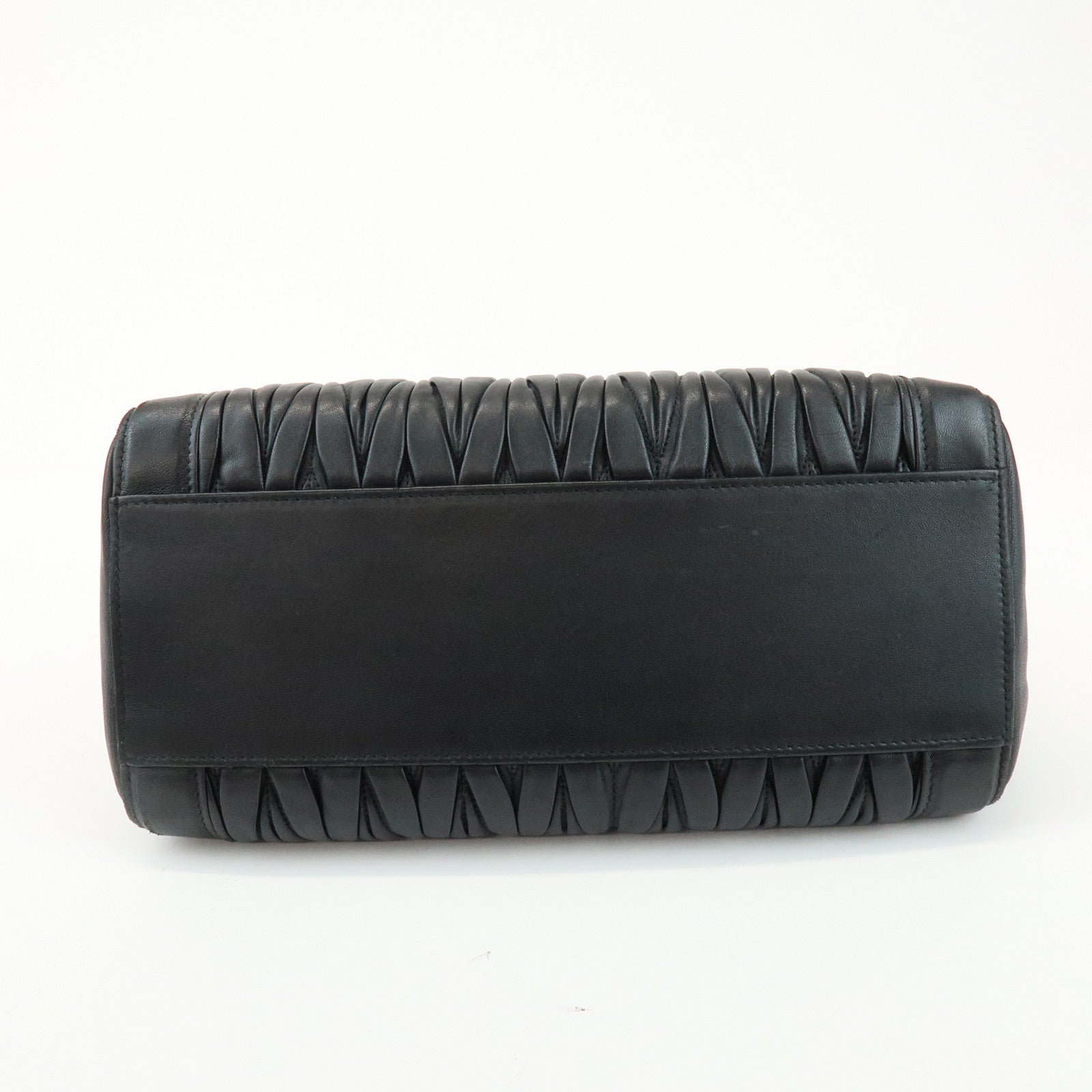 MIU MIU Matelasse Leather 2Way Bag Hand Shoulder Bag Black 5BA125
