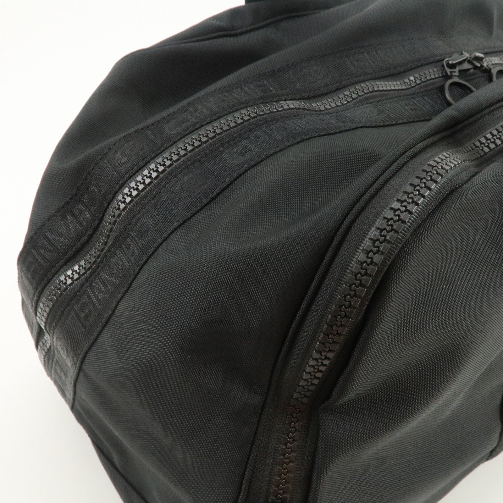 CHANEL Sports Line COCO Mark Nylon Boston Bag Hand Bag Black
