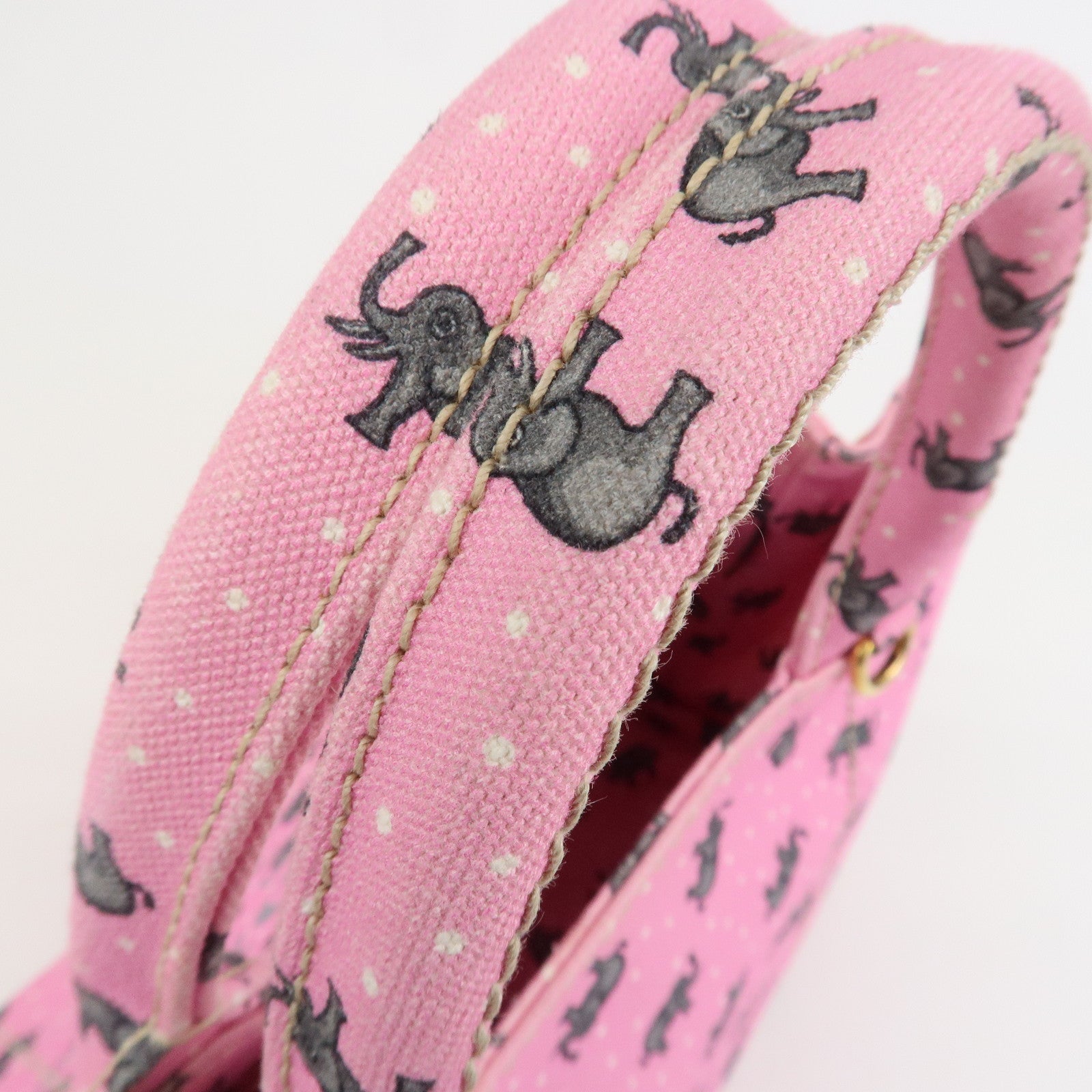 PRADA Canapa Mini Canvas Elephant 2Way Bag Shoulder Bag 1BG439