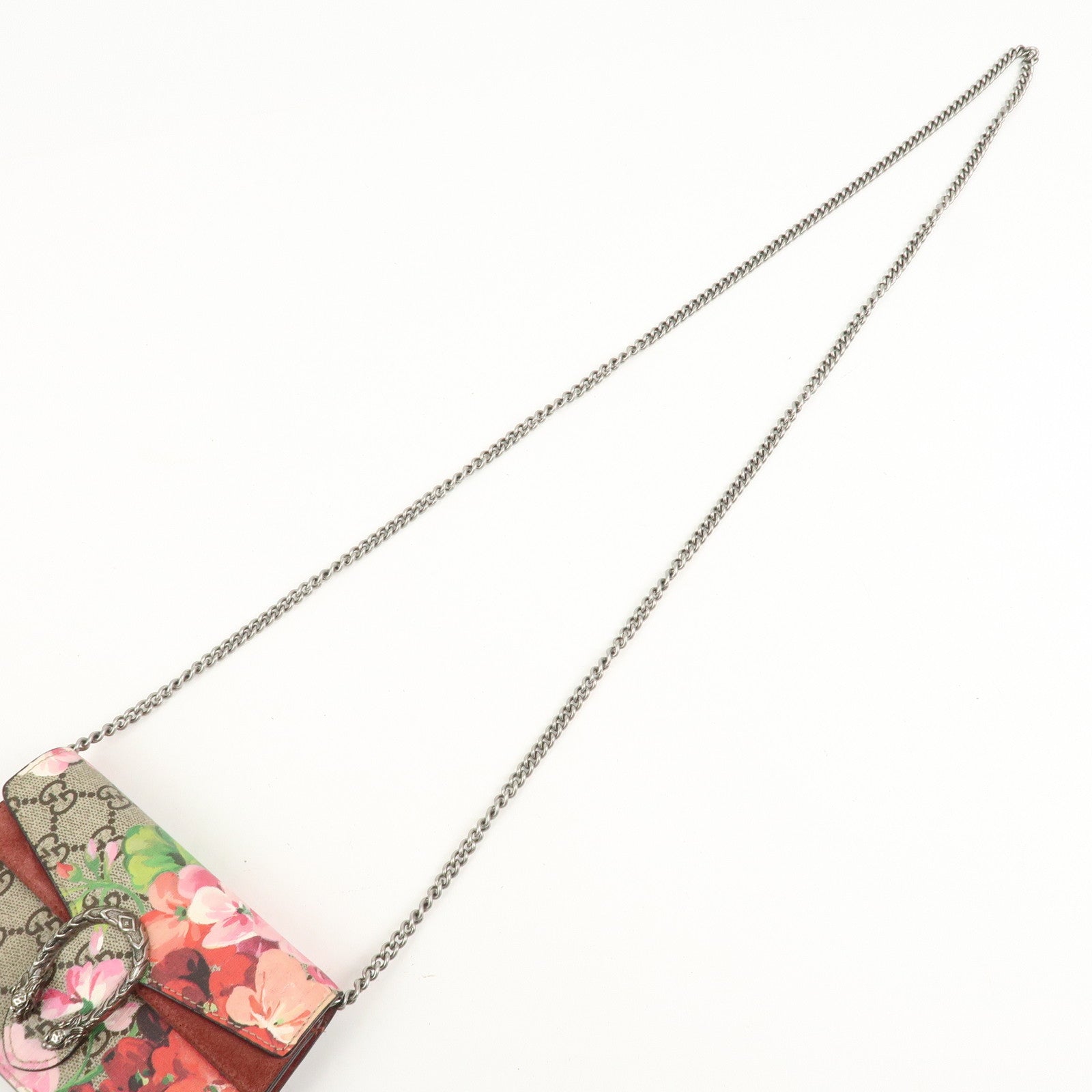 GUCCI Dionysus GG Supreme Mini Chain Shoulder Bag Beige Pink 476432