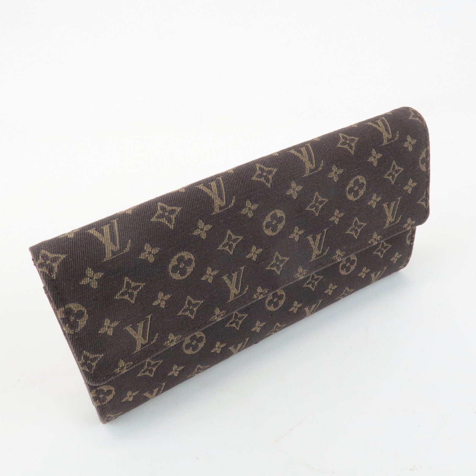 Louis Vuitton Monogram Mini Lin Portefeuille Sarah Long Wallet M95234 Used