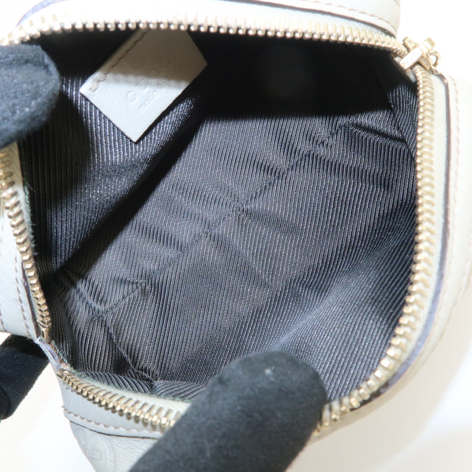 GUCCI Guccissima Leather Pouch Cosmetic Pouch Purse Ivory 153228