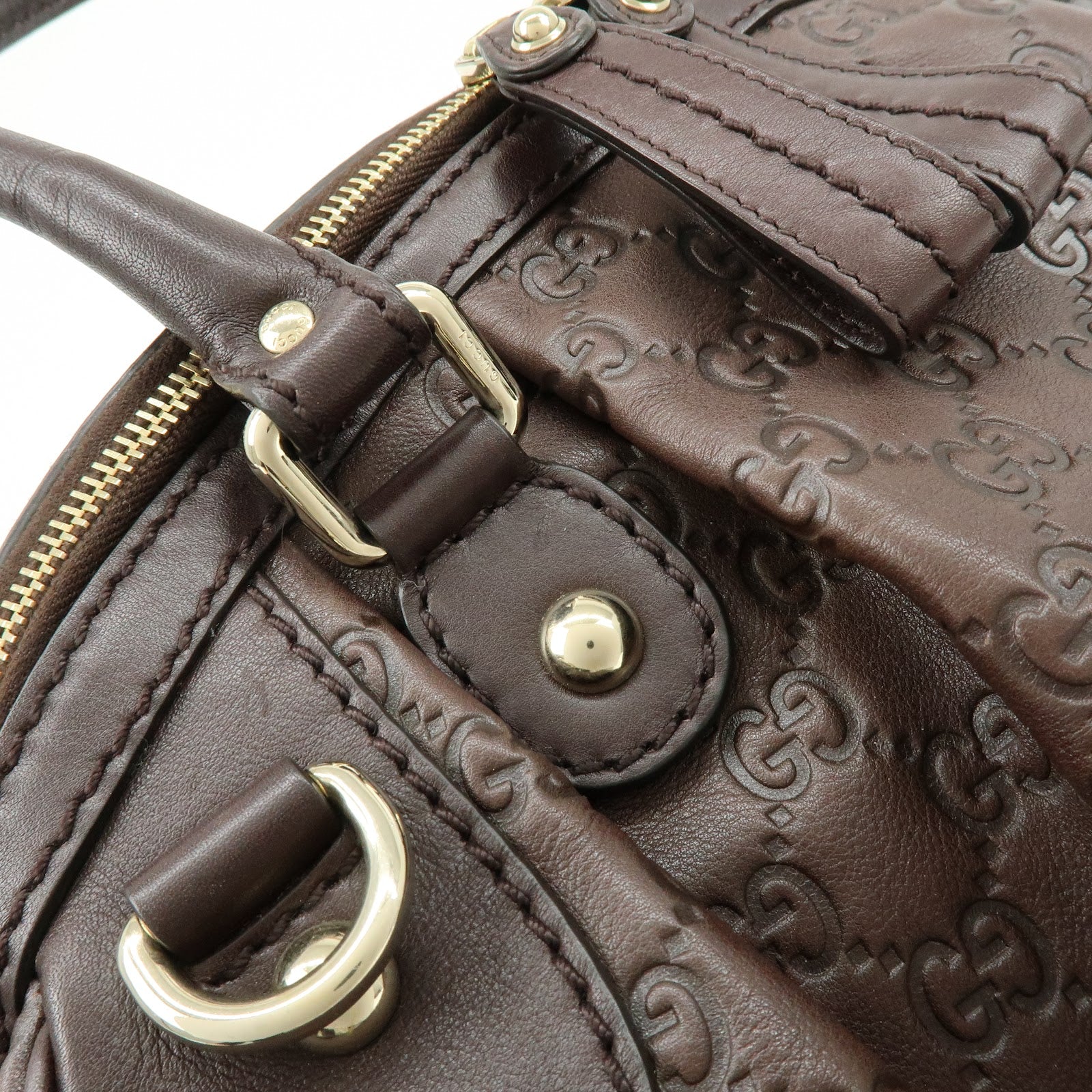 GUCCI Sukey Interlocking G Guccissima Leather 2WAY Bag Brown 223974