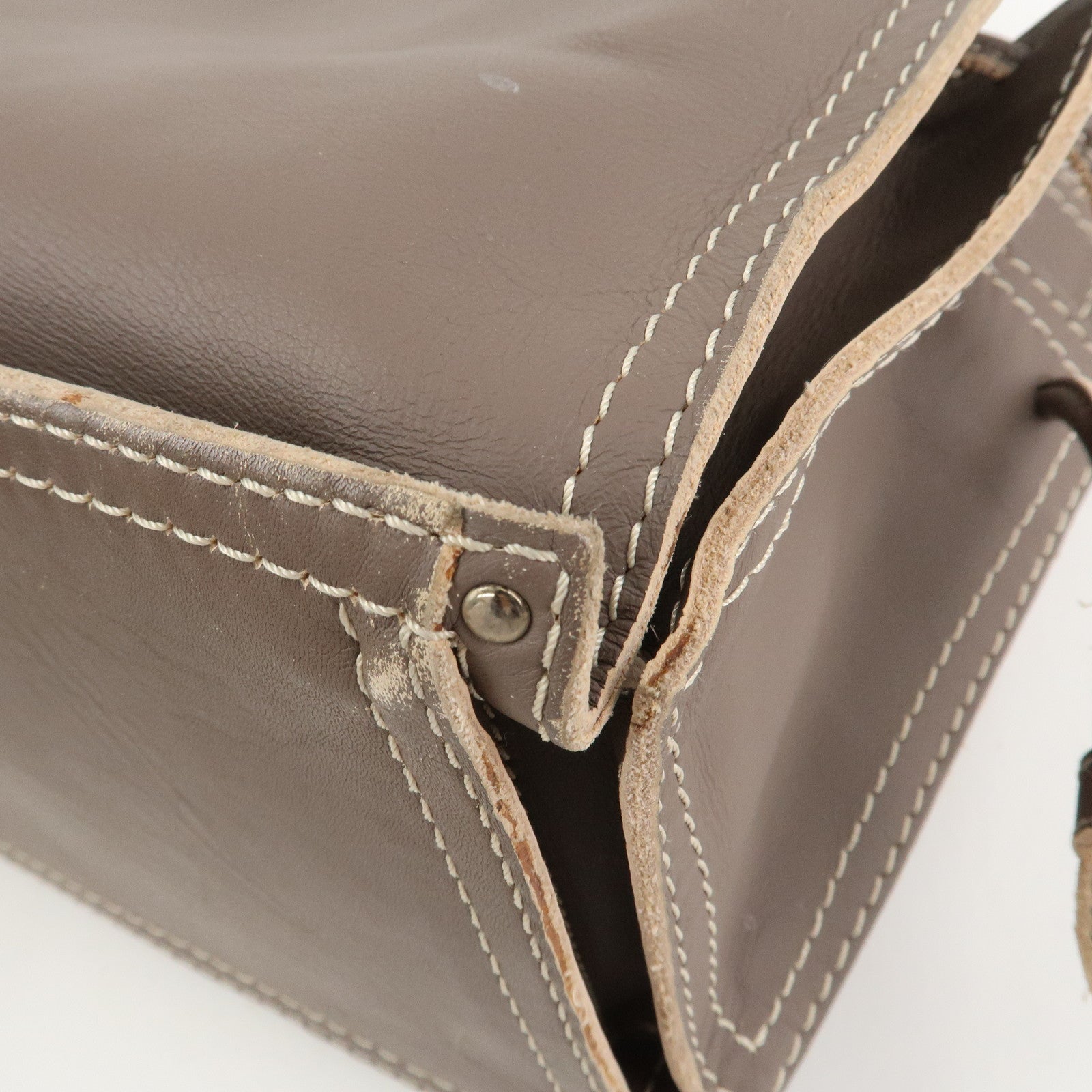 LOEWE Anagram Leather Shopper Tote Bag Shoulder Bag Brown