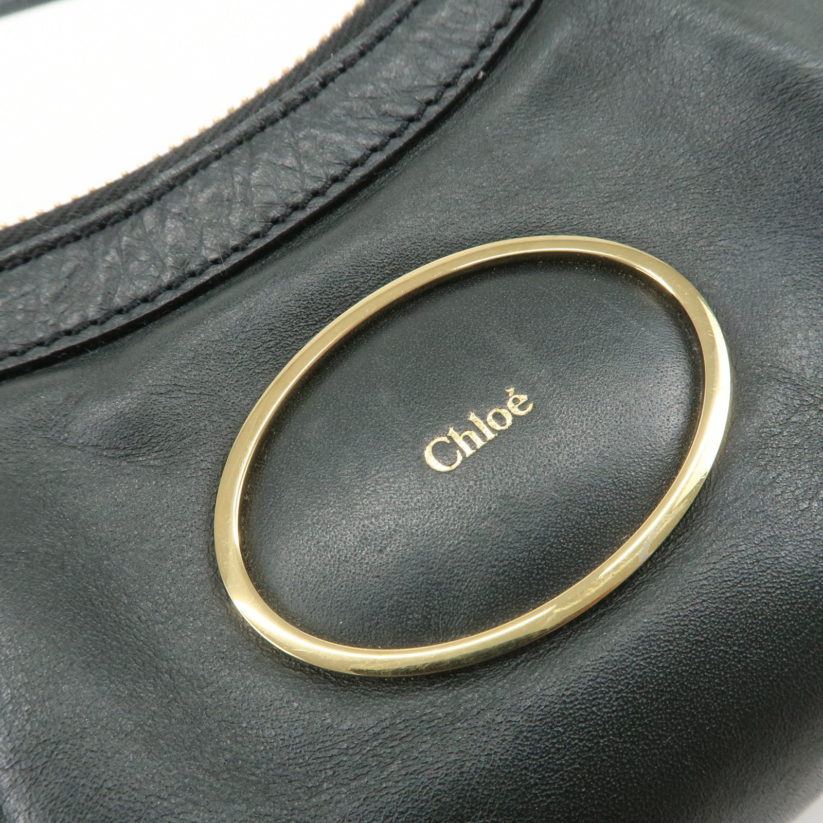 Chloe Victoria Leather 2Way Bag Hand Bag Shoulder Bag Black