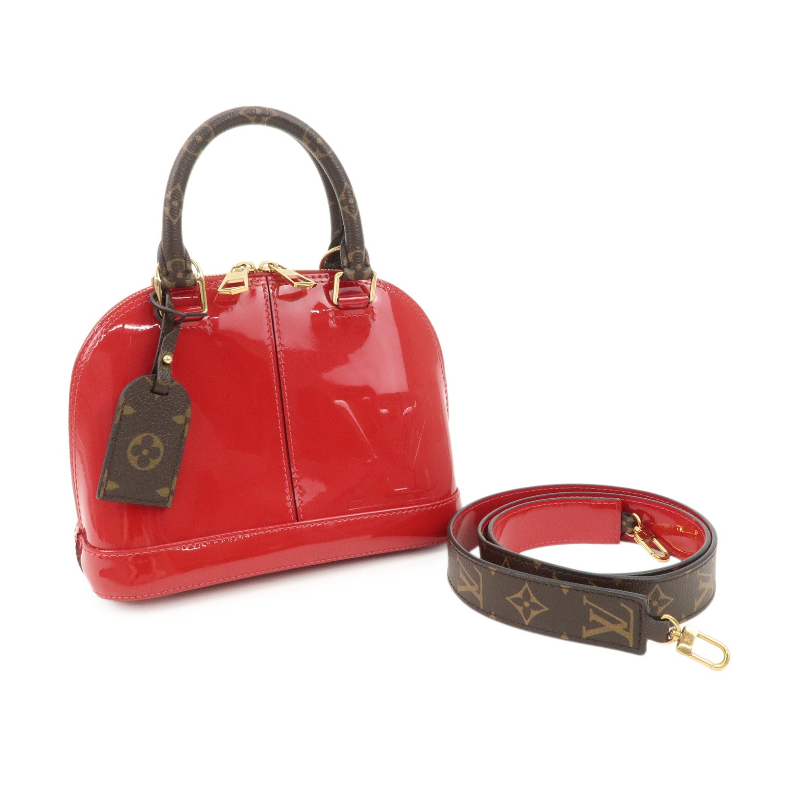 Louis Vuitton Vernis Alma BB Miroir 2Way Bag Hand Bag M52498