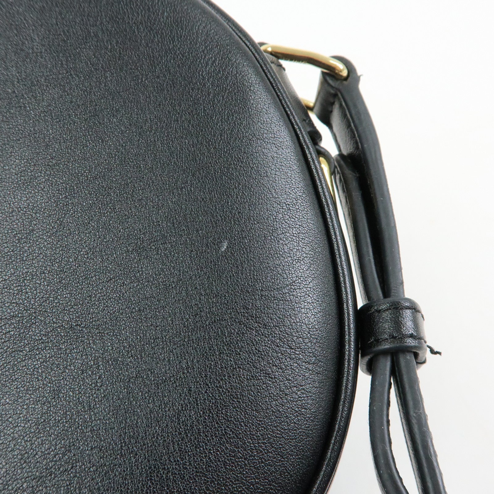CELINE C Charm Leather Shoulder Bag Crossbody Bag Camera Bag Black