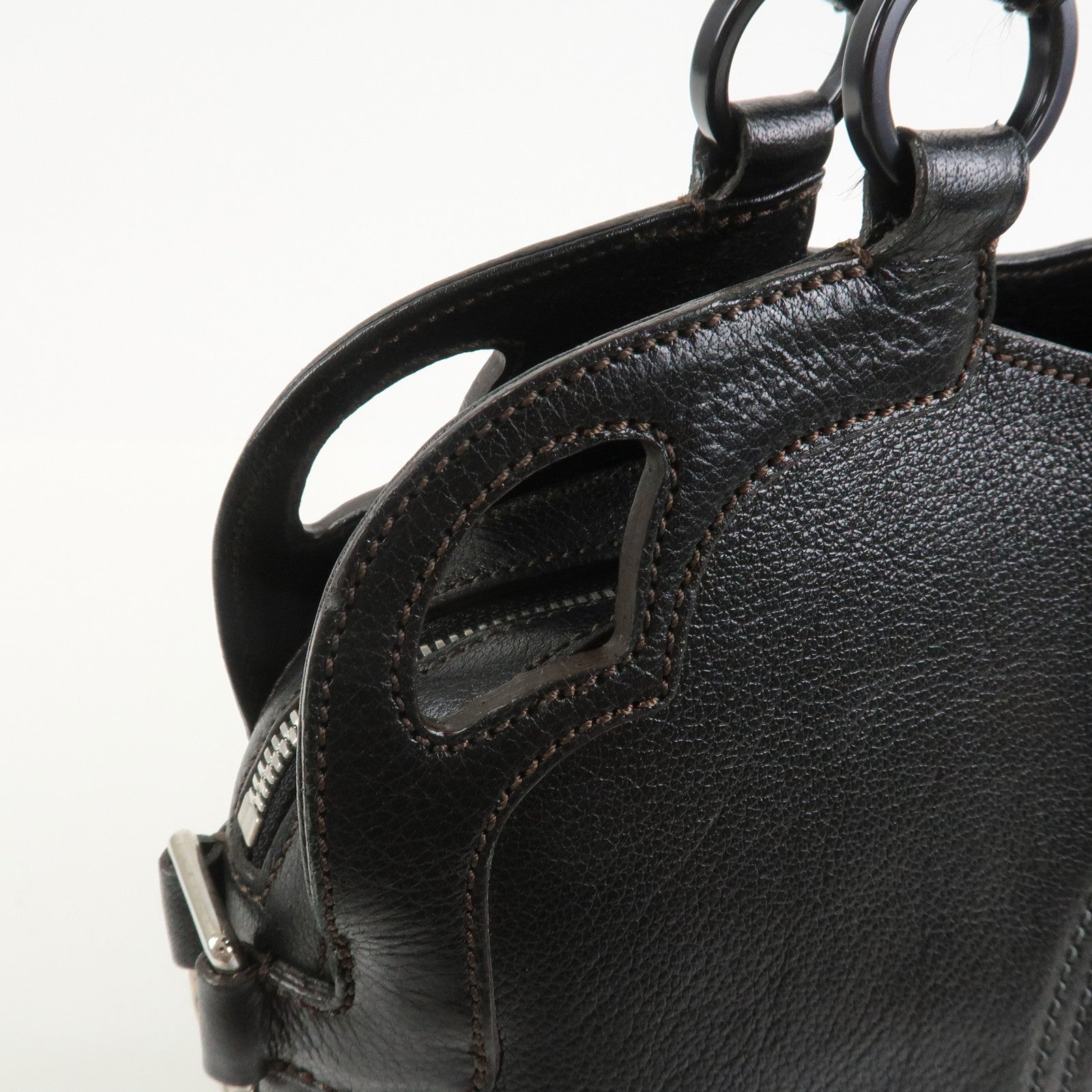 Cartier Marcello Leather Hand Bag Tote Bag Black