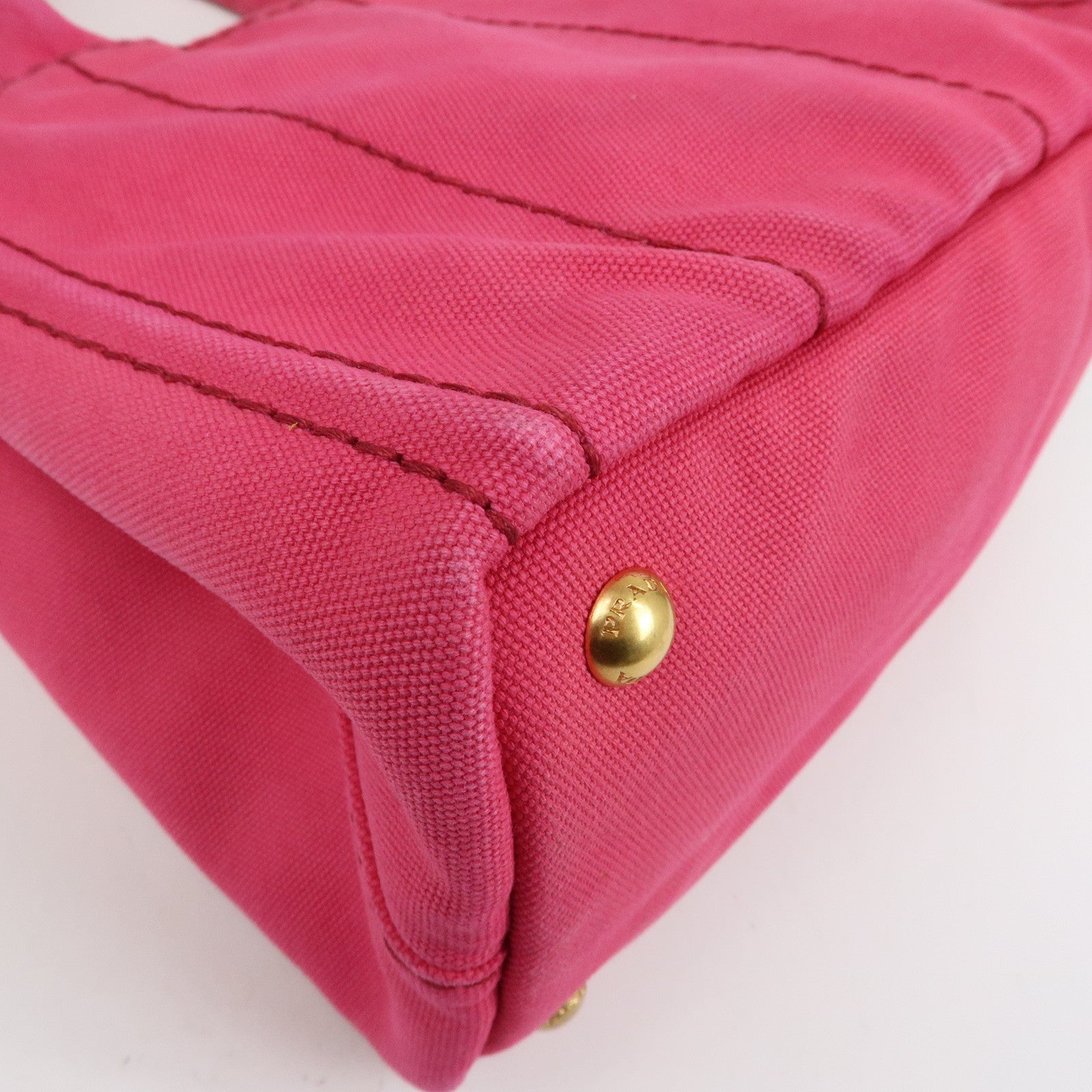 PRADA Triangle Logo Canapa Mini 2Way Hand Shoulder Bag Pink B2439G