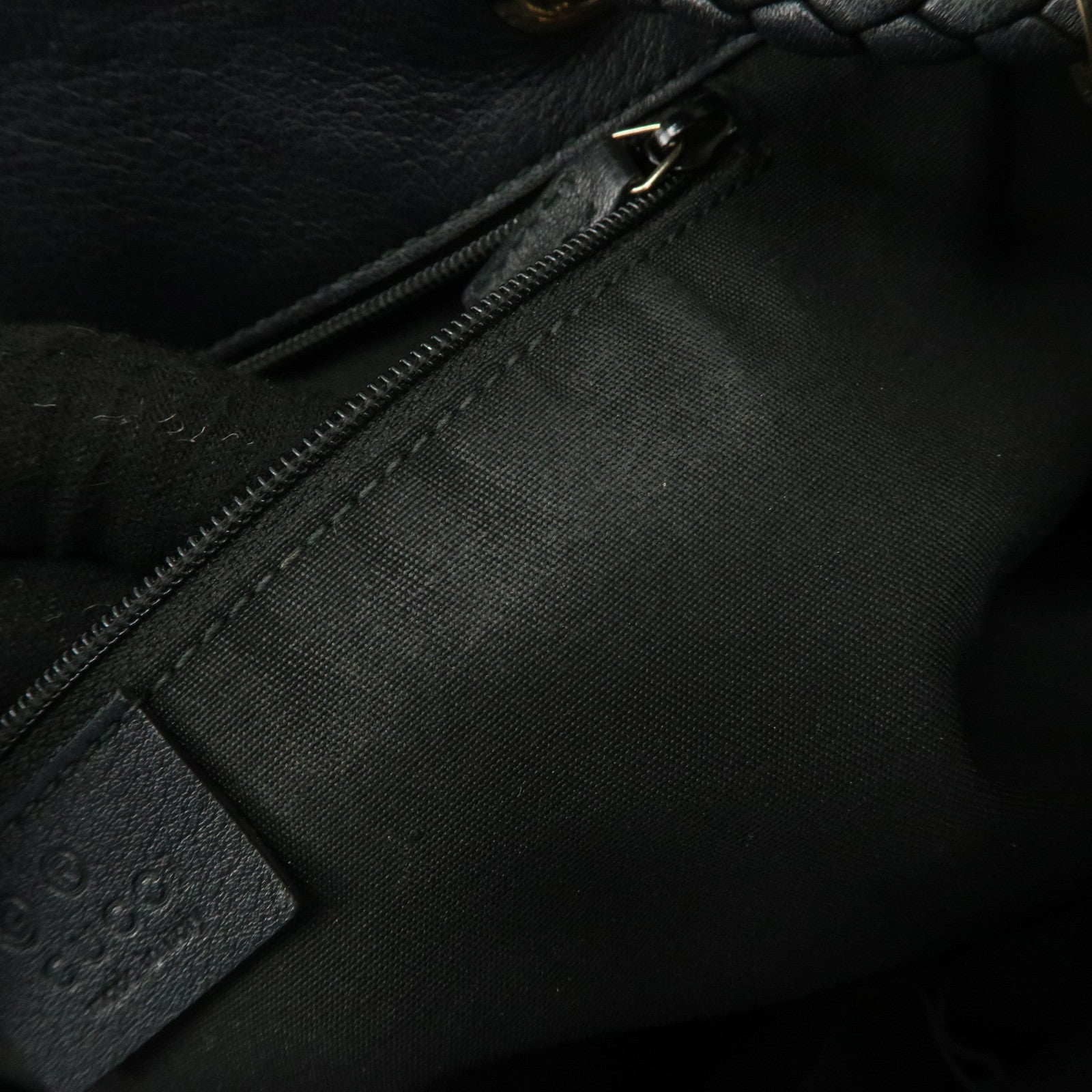 GUCCI Leather Tote Bag Shoulder Bag Black 419689 Used