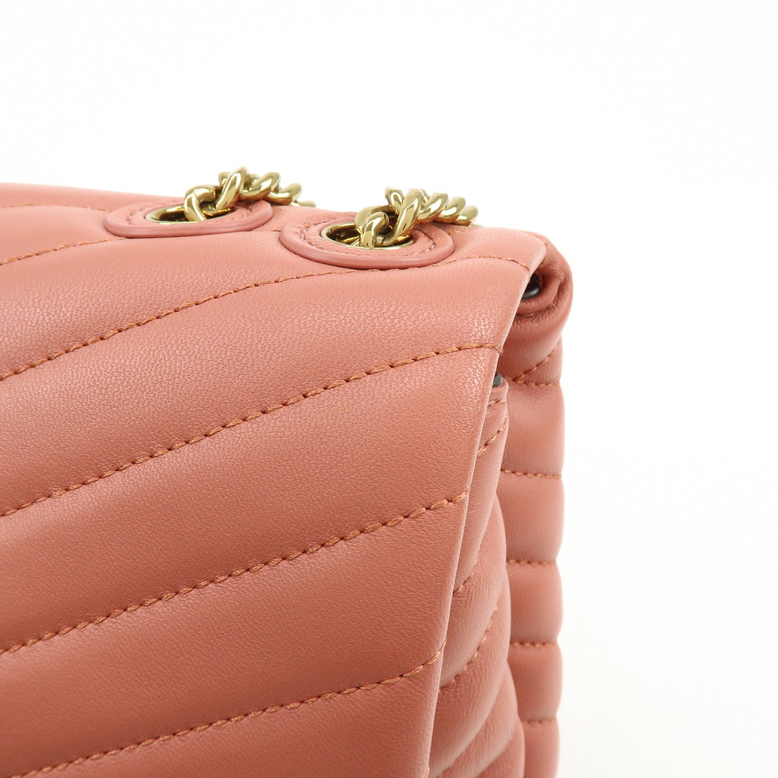 TORY BURCH Double T Kira Leather Chain Shoulder Bag Hand Bag Pink