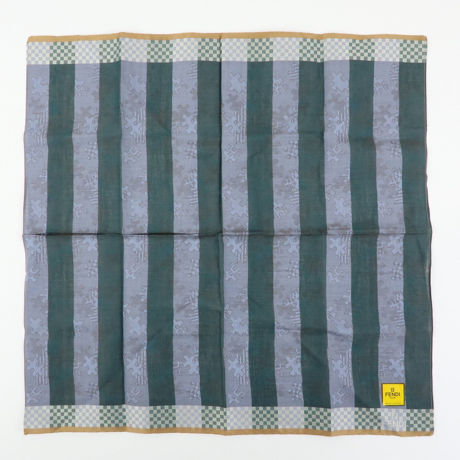 Fendi Set of 5 Cotton 100% Scarf Brown Blue