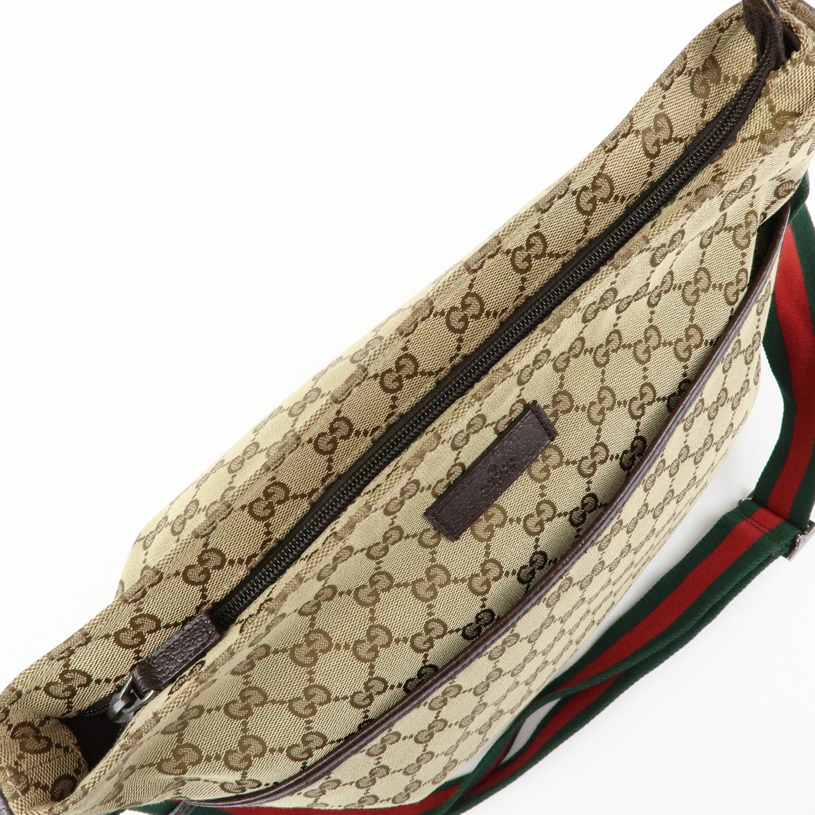 GUCCI Sherry GG Canvas Leather Shoulder Bag Beige Brown 189751
