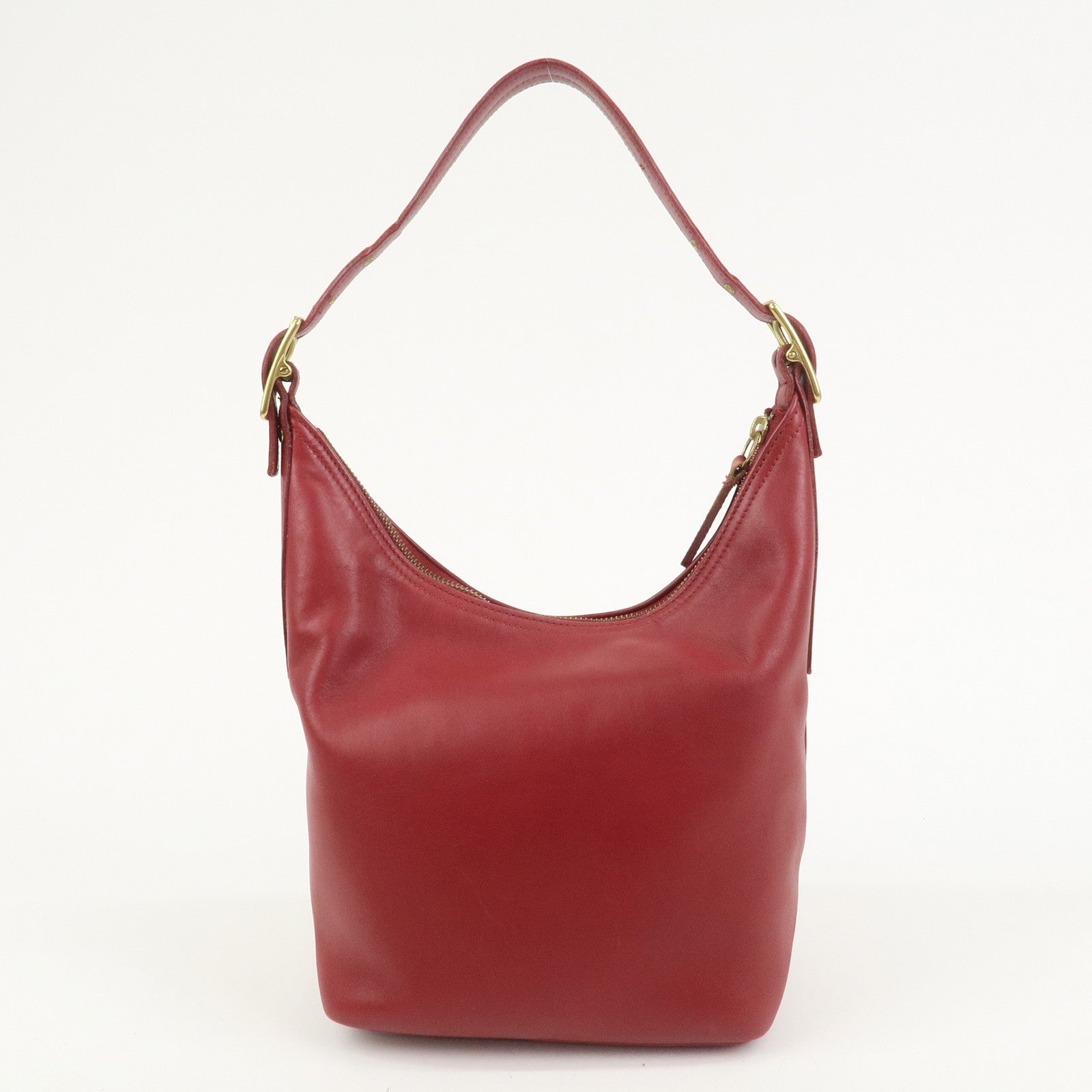 COACH Leather Shoulder Bag Hand Bag Red