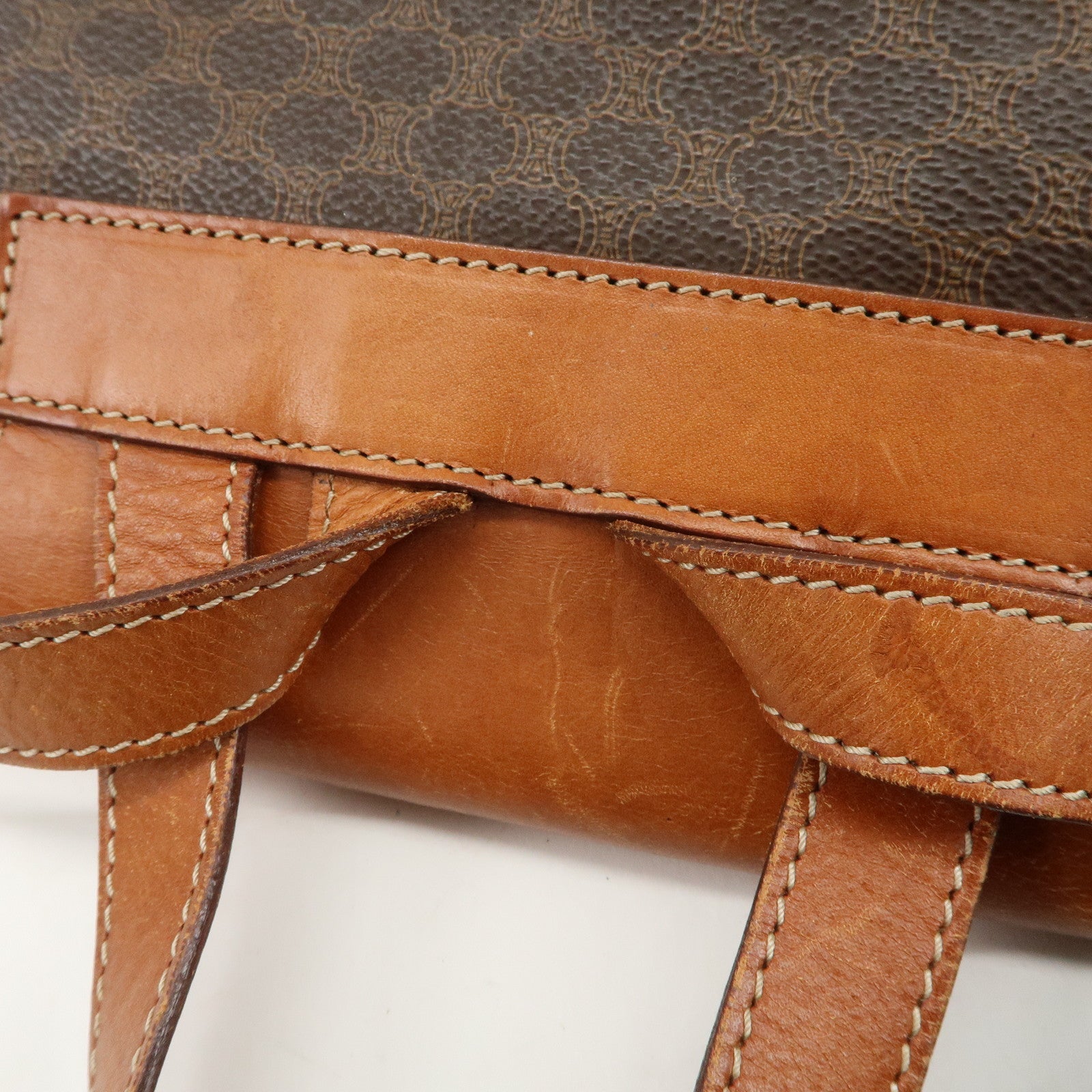 CELINE Macadam PVC Leather Backpack Rucksack Brown