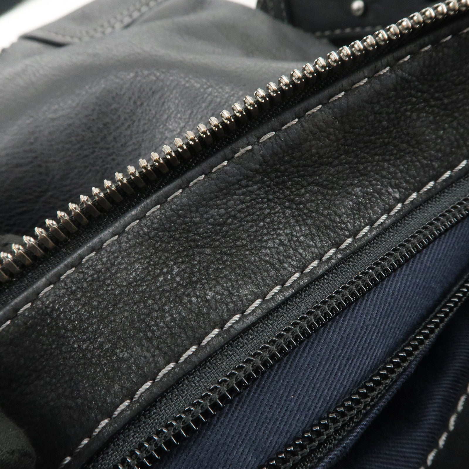 LOEWE Anagram Leather Canvas Shoulder Bag Crossbody Black