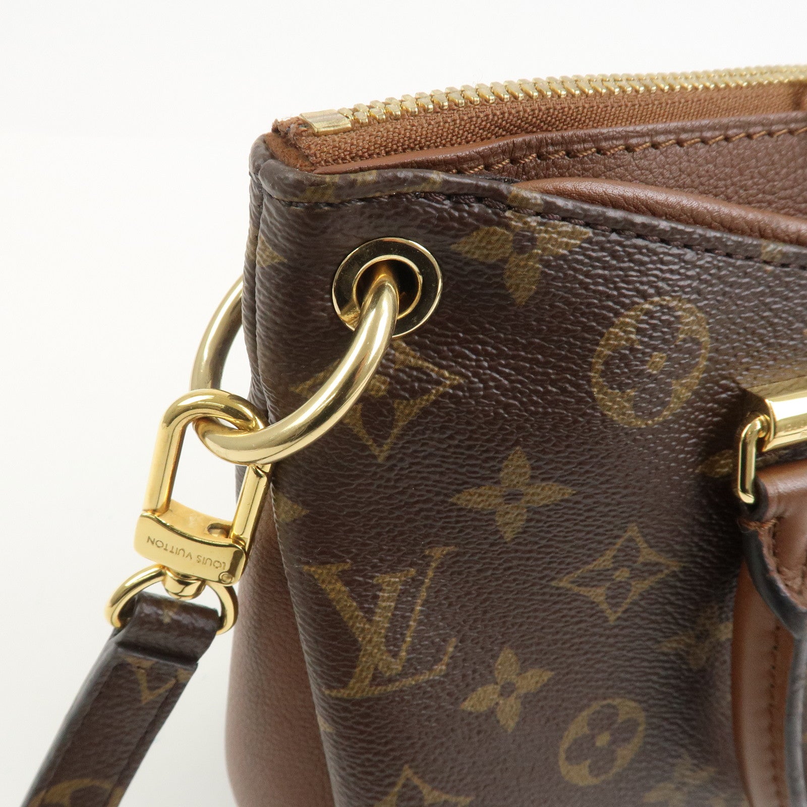 Louis Vuitton Monogram Pallas BB 2Way Bag Hand Bag Brown M43235