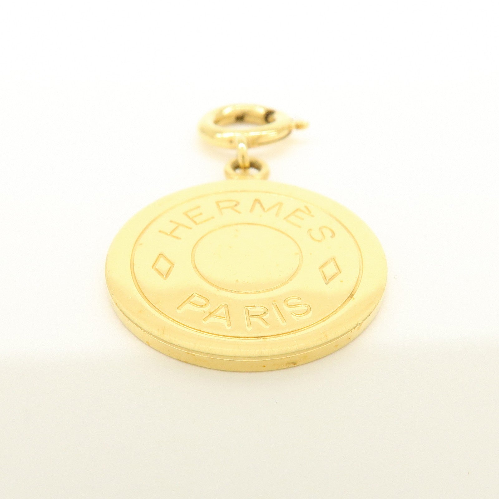 HERMES Sellerie Metal Bag Charm Key Charm Gold