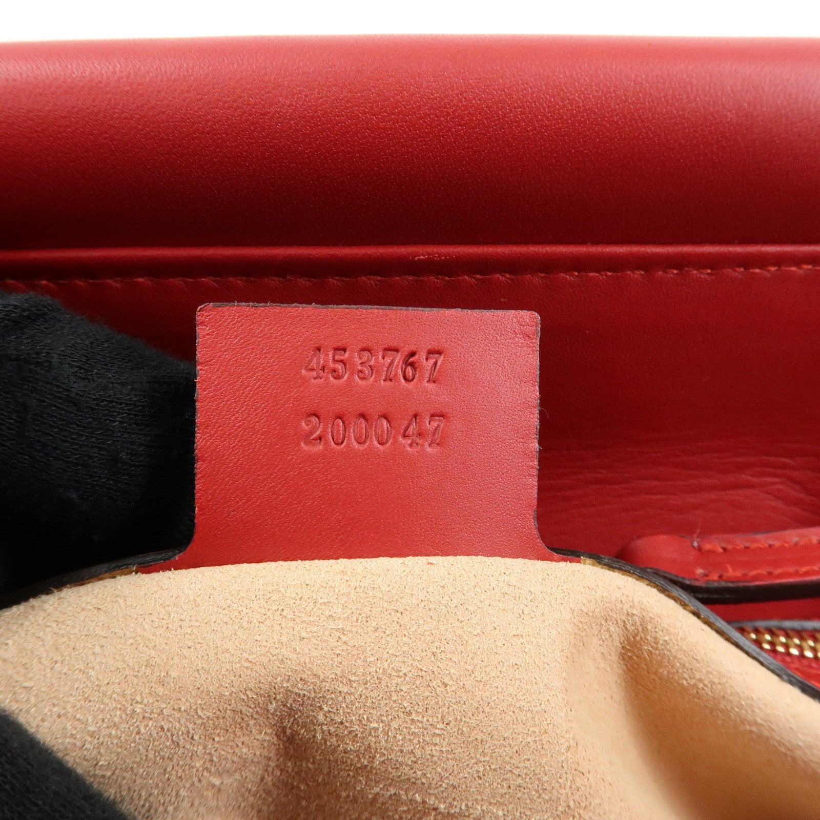 GUCCI Bamboo Nymphaea Leather 2Way Bag Hand Bag Red 453767