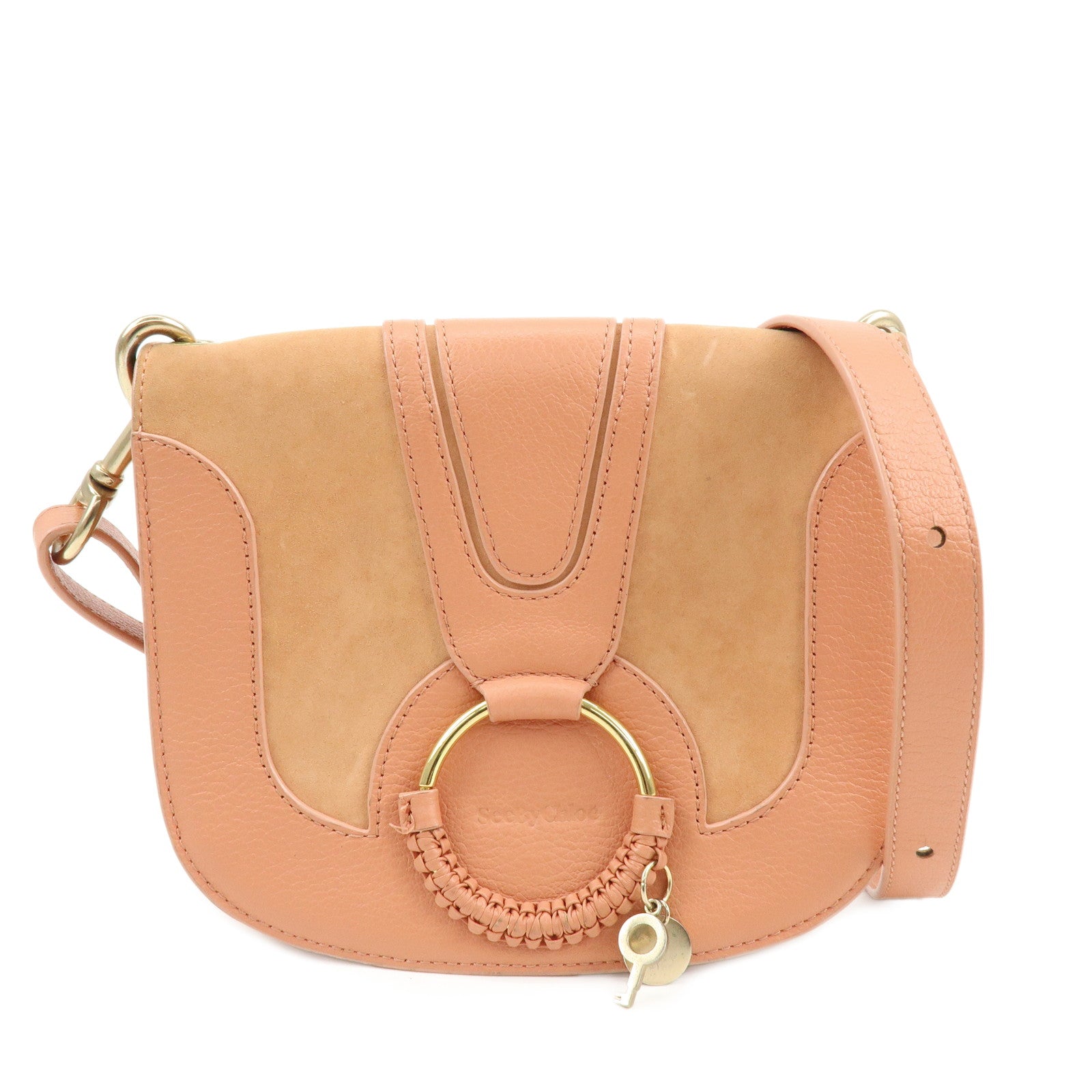 Chloe See By Chloe Joan Suede Leather Shoulder Crossbody Bag Pink