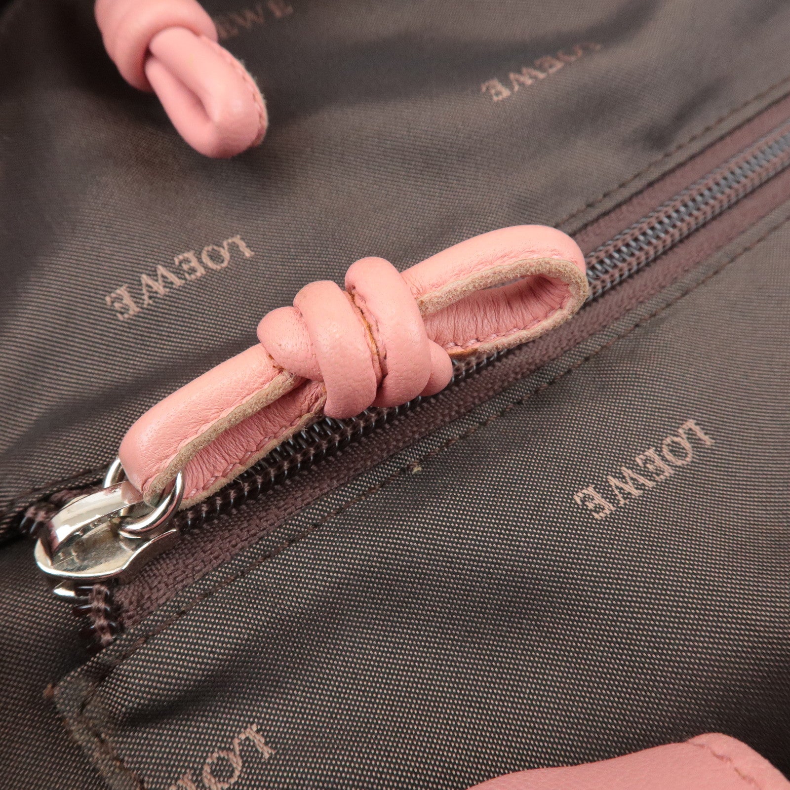 LOEWE Anagram Leather Nappa Aire Shoulder Hand Bag Pink Used