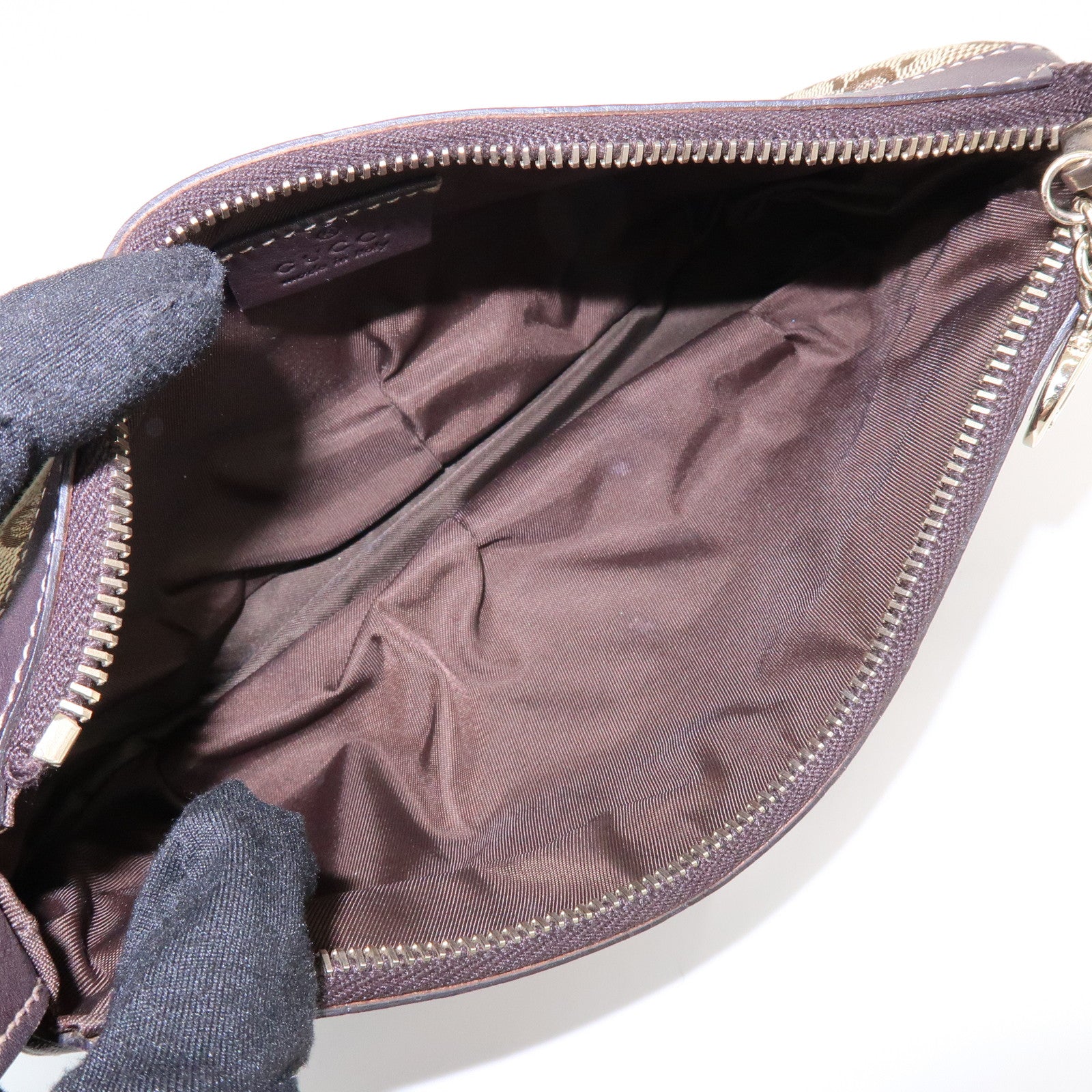 GUCCI Lovely Heart GG Canvas Leather Hand Bag Shoulder Bag 245938