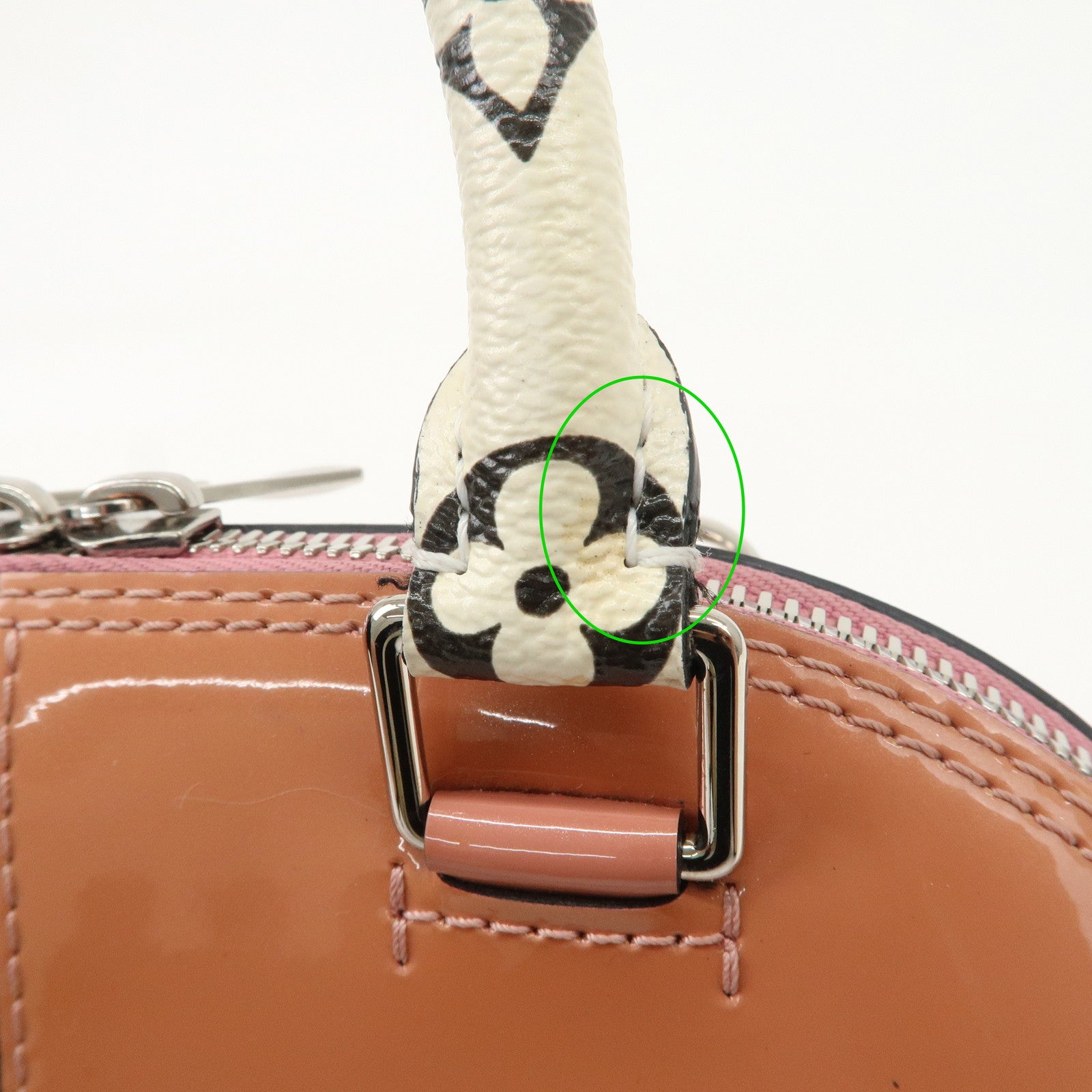 Louis Vuitton Vernis Miroir Alma BB 2Way Hand Bag Rose Splash M54704 Used